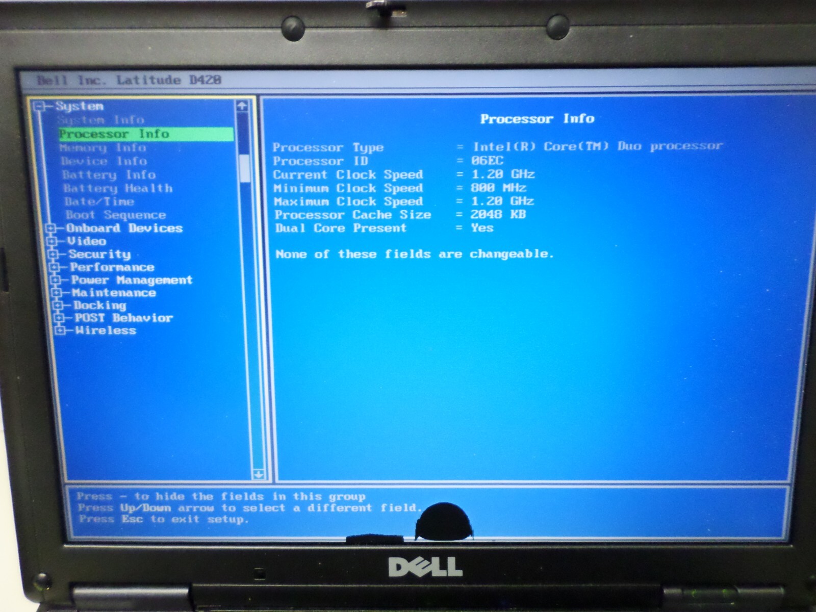 Dell Latitude D420 Intel Core 2 Duo 1.2 GHz 2 GB RAM. NO HD