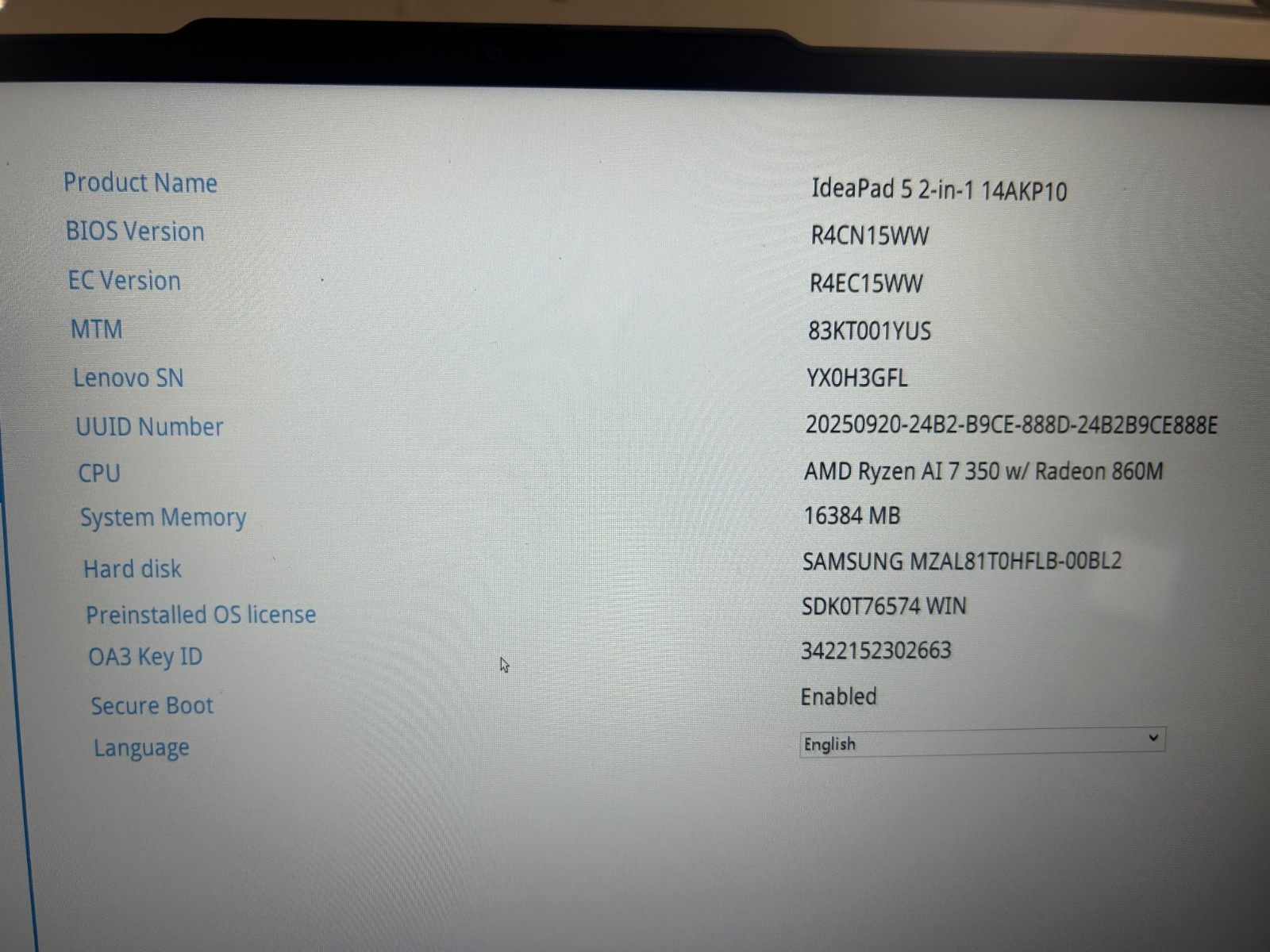 Lenovo IdeaPad 5 2-in-1 14AKP10, AMD Ryzen AI 7 350, 16 GB RAM, 1 TB NVMe SSD