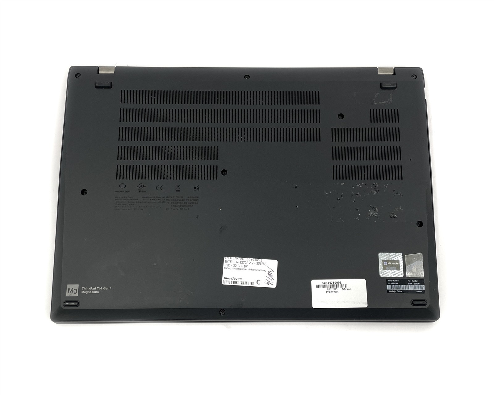Lenovo ThinkPad T16 Gen 1 Laptop i7-1270P 256GB SSD 32GB RAM – No OS/Battery