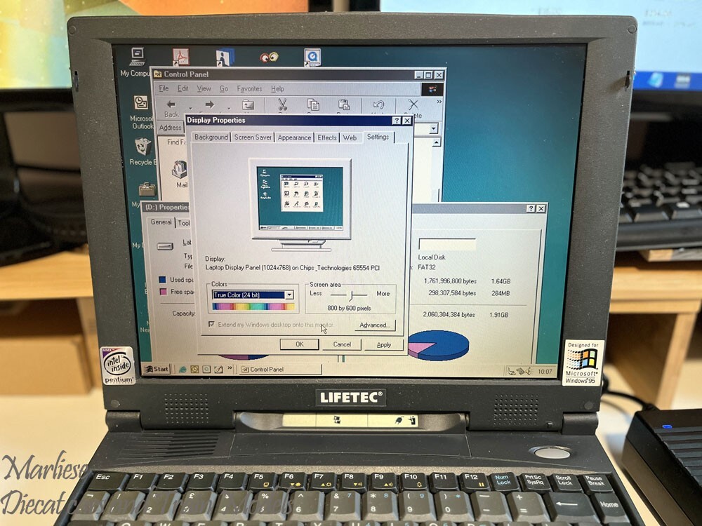 Lifetec LT-9886 Laptop 98MB RAM 3.2GB HDD Win 98 W/ Ethernet & Modem PCMCIA_Rare
