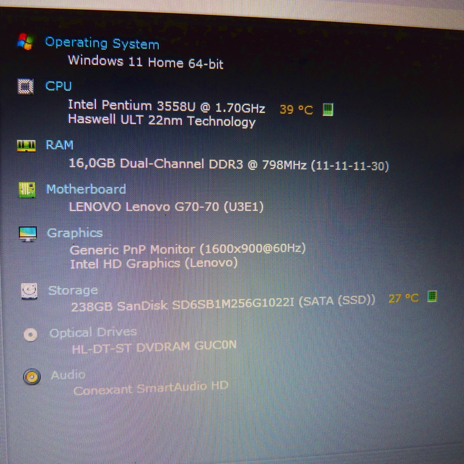 Lenovo G70 Business 17″ HDP DOLBY SOUND I SSD Windows 11 l 16GB RAM NEW DVD