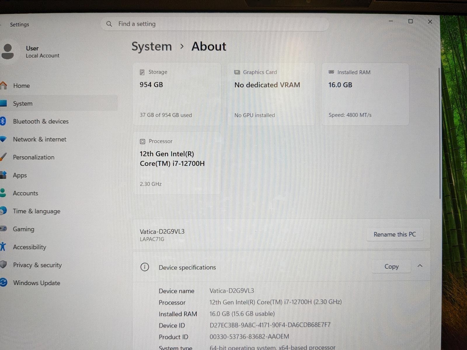 INTEL NUC X15 I7-12700H @ 1.70GHz, 16GB RAM, NO HDD/OS – (FOR PARTS)