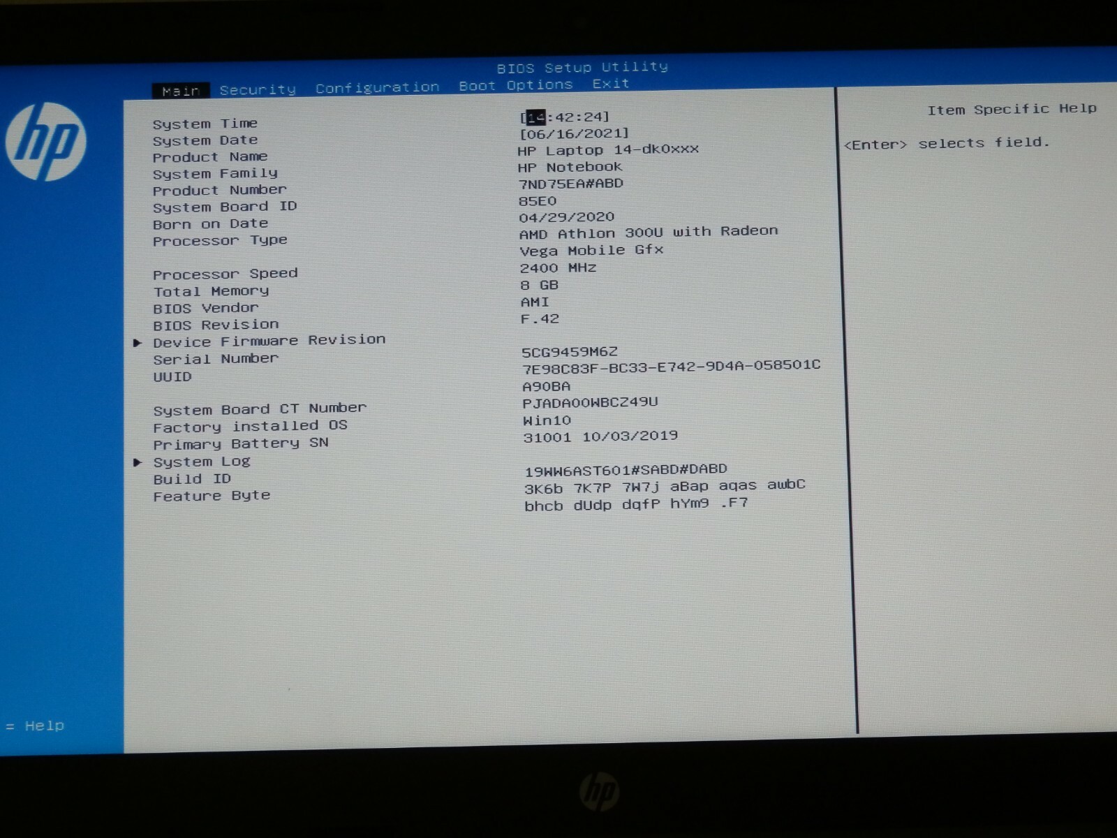 HP 14-dk0304ng, AMD Athlon 300U, 8GB Ram, 256GB SSD, Vega 3, 14″ Zoll HD, OVP