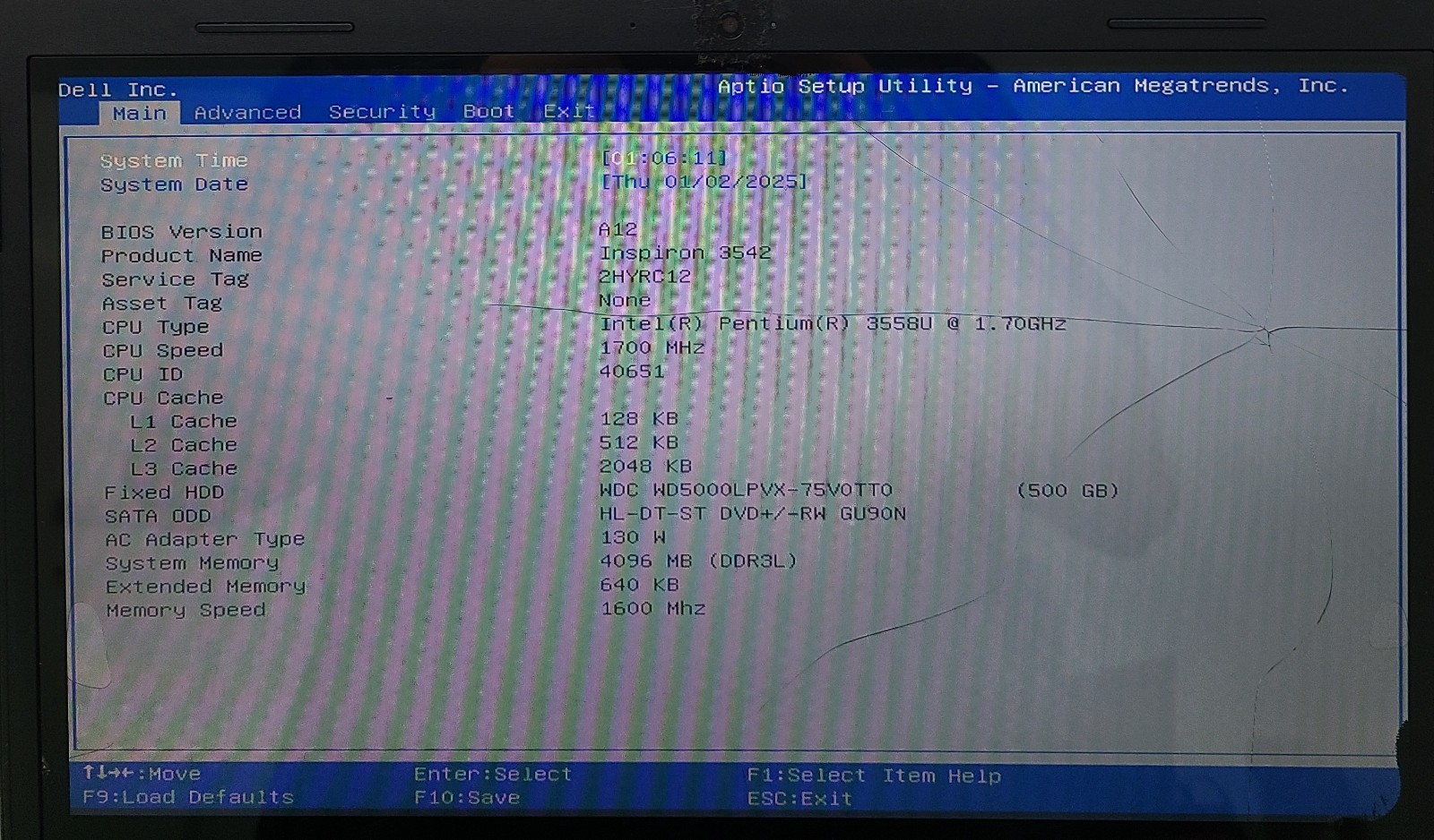 Dell Inspiron 15 3542 Laptop Intel Pentium 3558U 4GB RAM 500GB HDD No OS (FL)