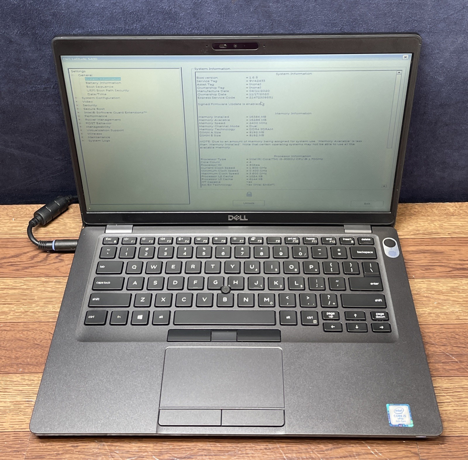 Dell Latitude 5400 Core i5-8350U 1.70 GHz 14 in 16GB RAM 256GB SSD