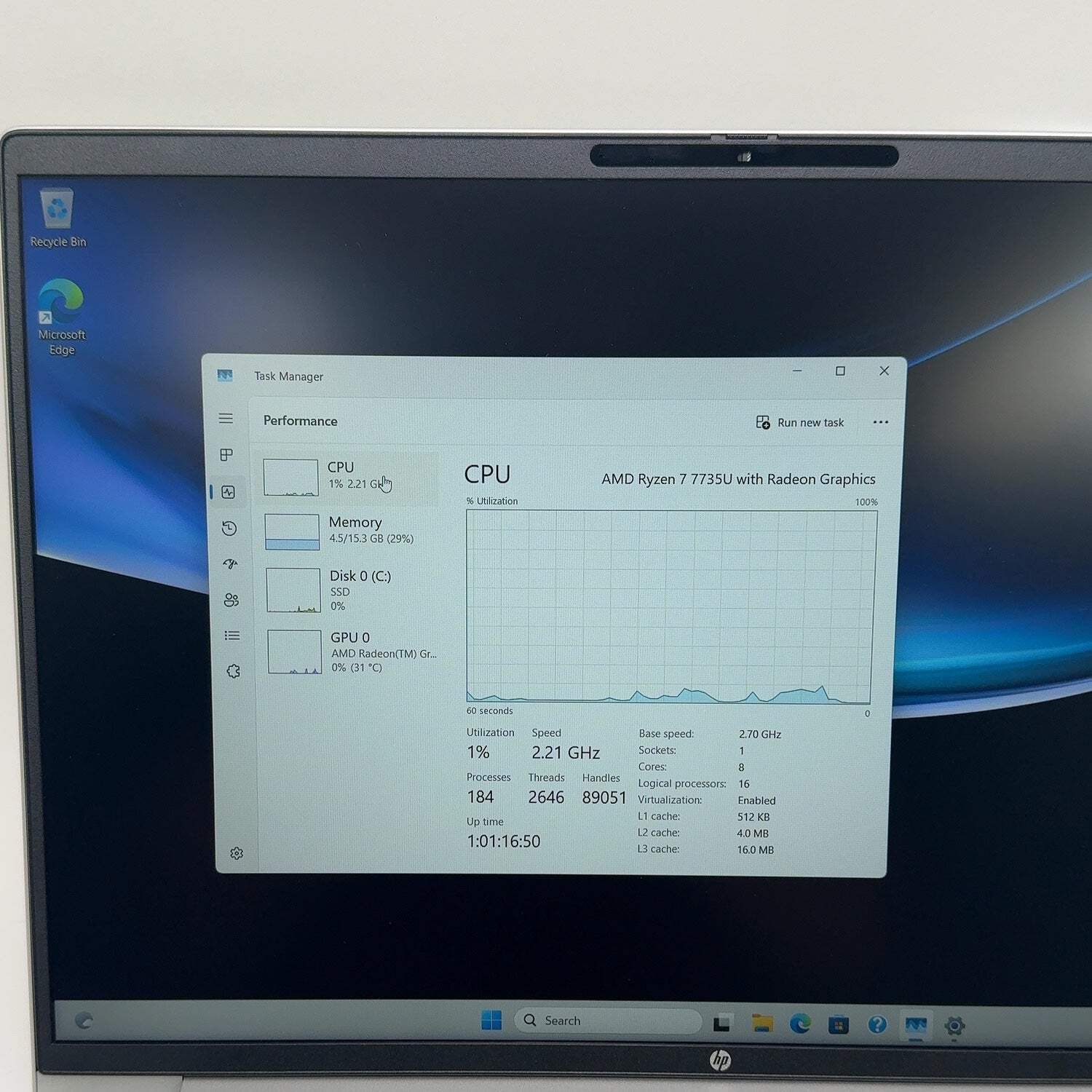 HP ProBook 465 G11 16″ Ryzen 7 7735U 2.7GHz 16GB RAM 512GB SSD