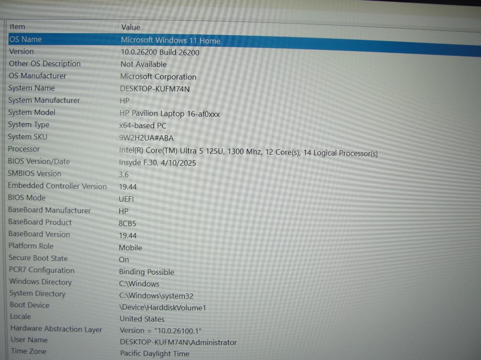 HP Pavilion 16-AF0066ST 16″ WUXGA Intel Core Ultra 5 125U 8GB RAM 512GB SSD + PA
