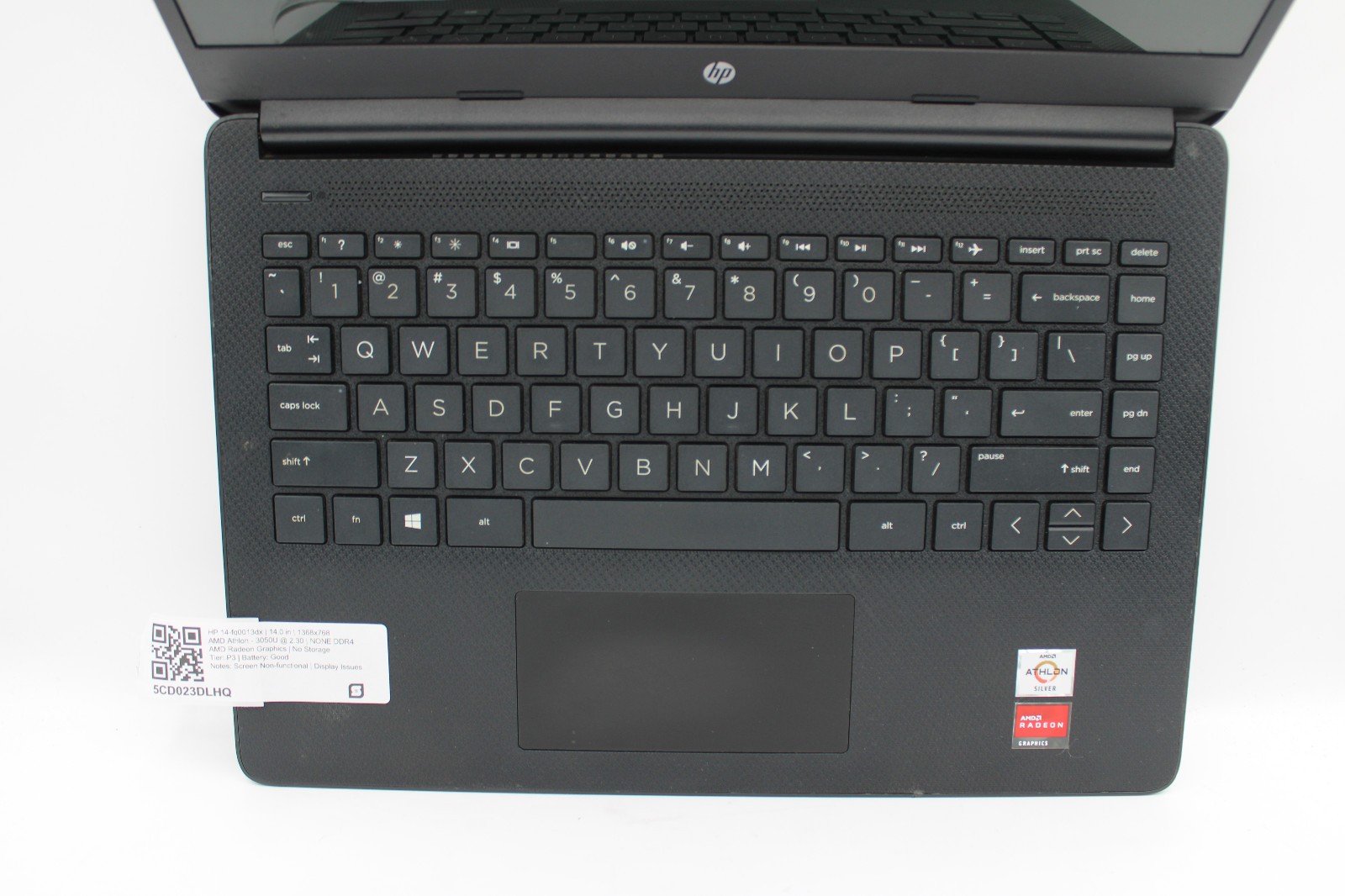 HP Laptop 14-fq0013dx AMD Athlon 3050U @ 2.3 GHz No RAM No SSD No OS *PARTS