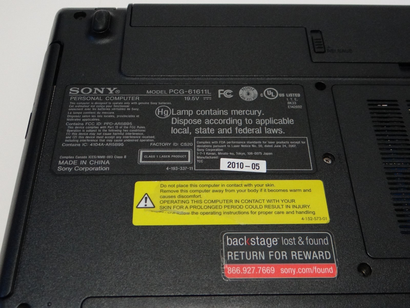 Sony VAIO VPCEE31FX 15.5″ Laptop – AMD Athlon II – 4GB DDR3 RAM – NO HDD/SSD
