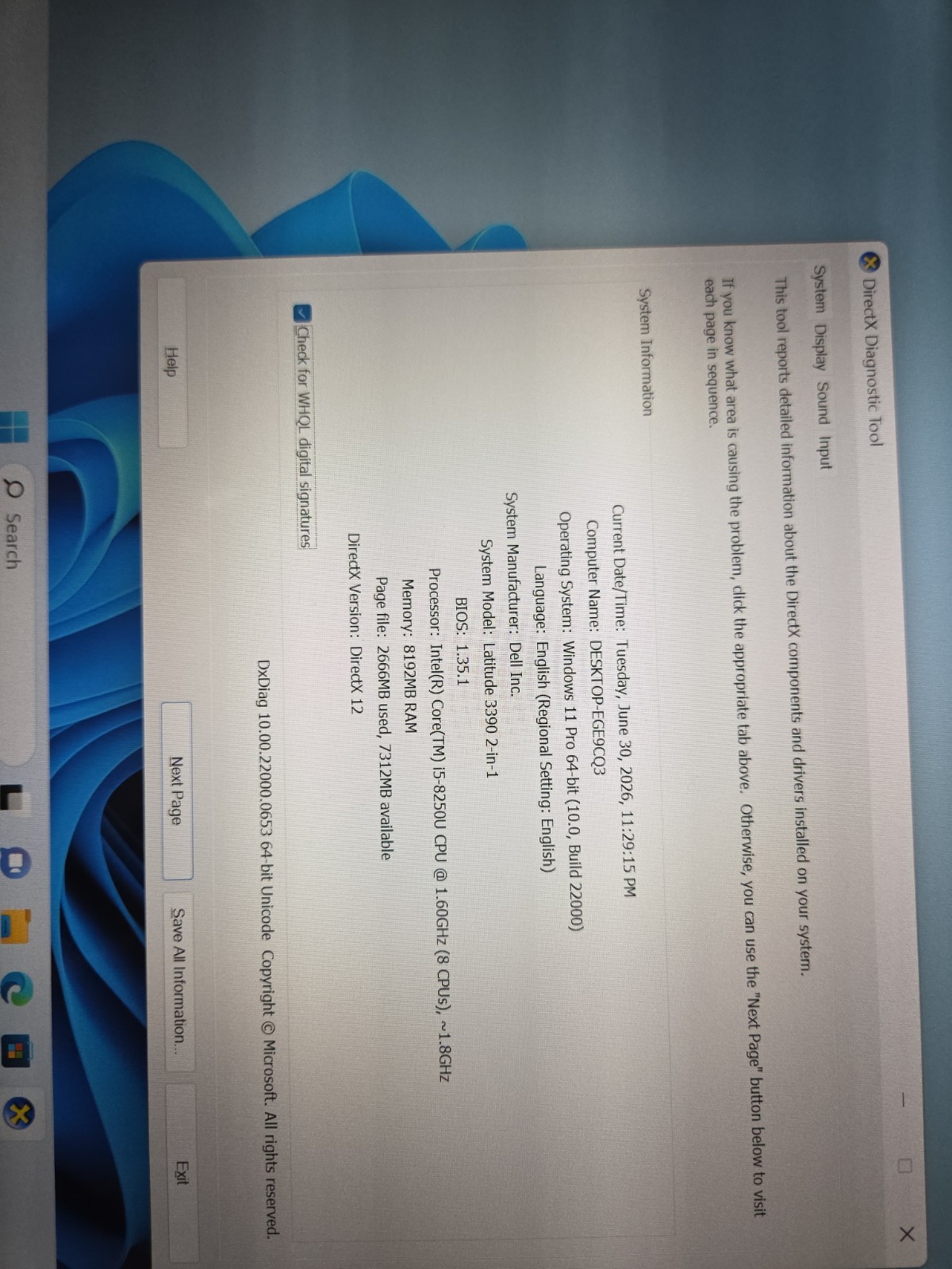 Dell Latitude 3390 2-in-1 i5 8250U 1.6GHz 8GB 256GB . Touchscreen
