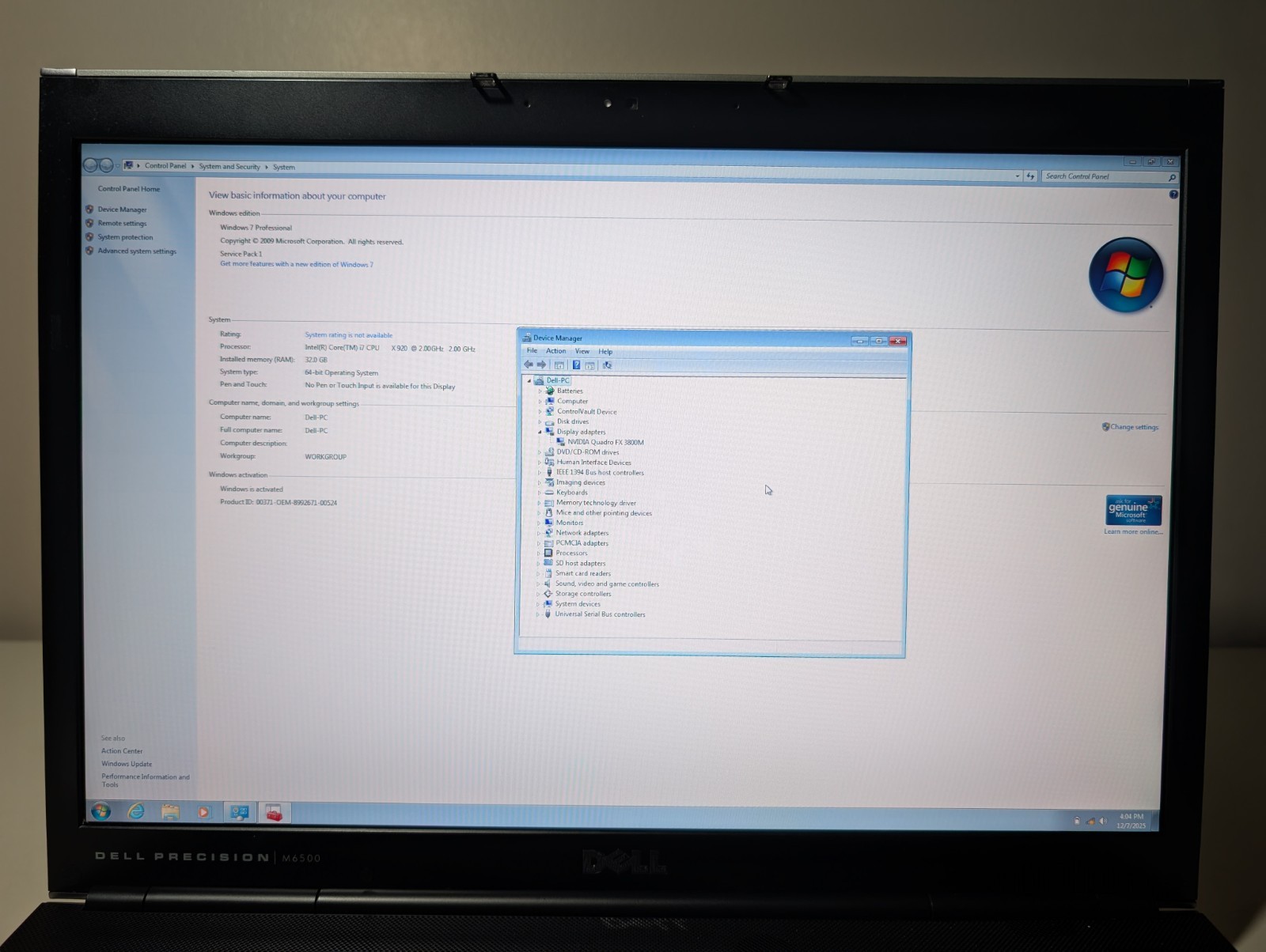 Dell Precision M6500 | i7 Extreme 32GB RAM 1TB SSD | FHD+ Win XP + 7 + 11