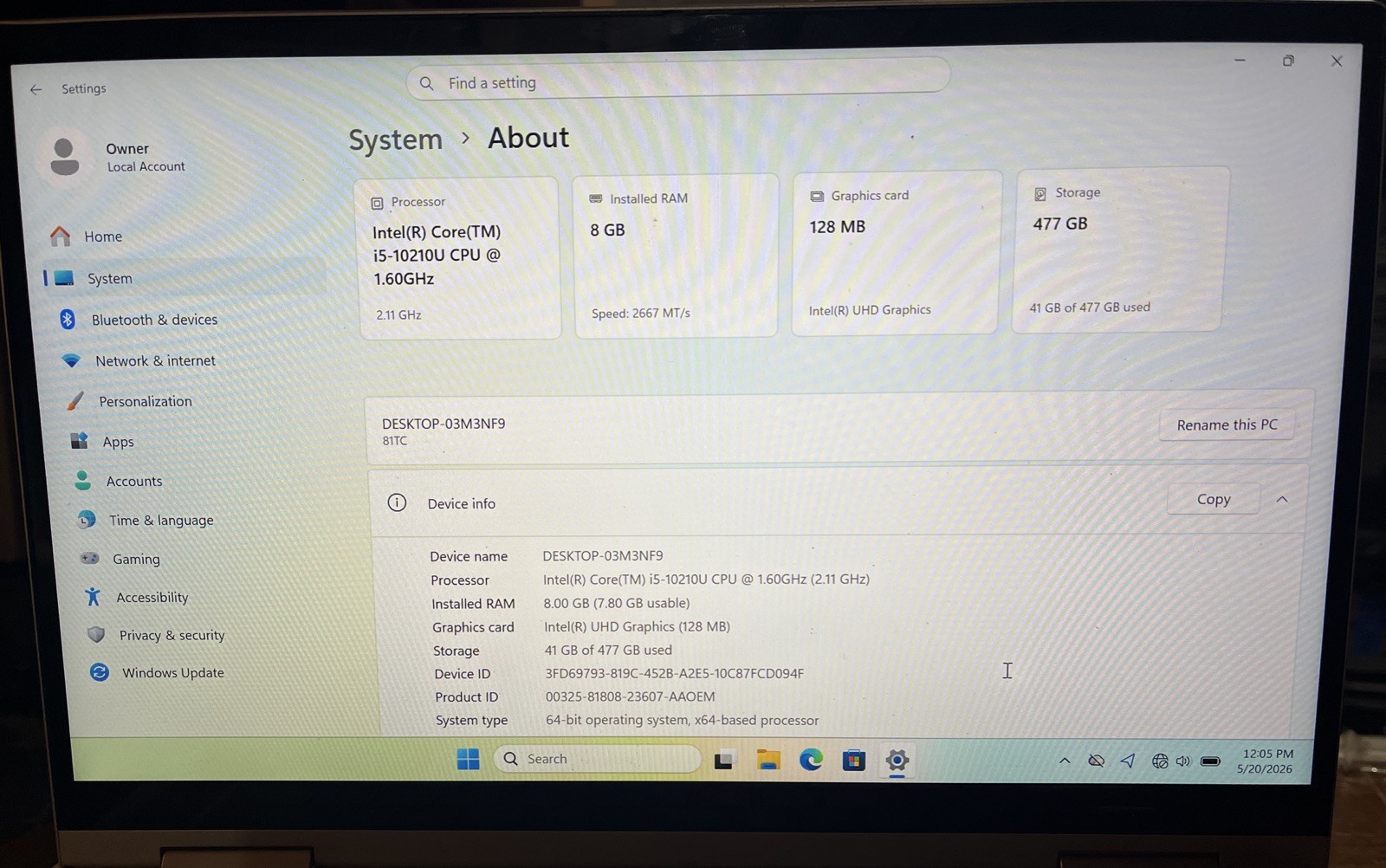 Lenovo Yoga C740-14IML i5-10210U@1.6GHz, 8GB RAM, 512GB M2, Win 11 Home *READ