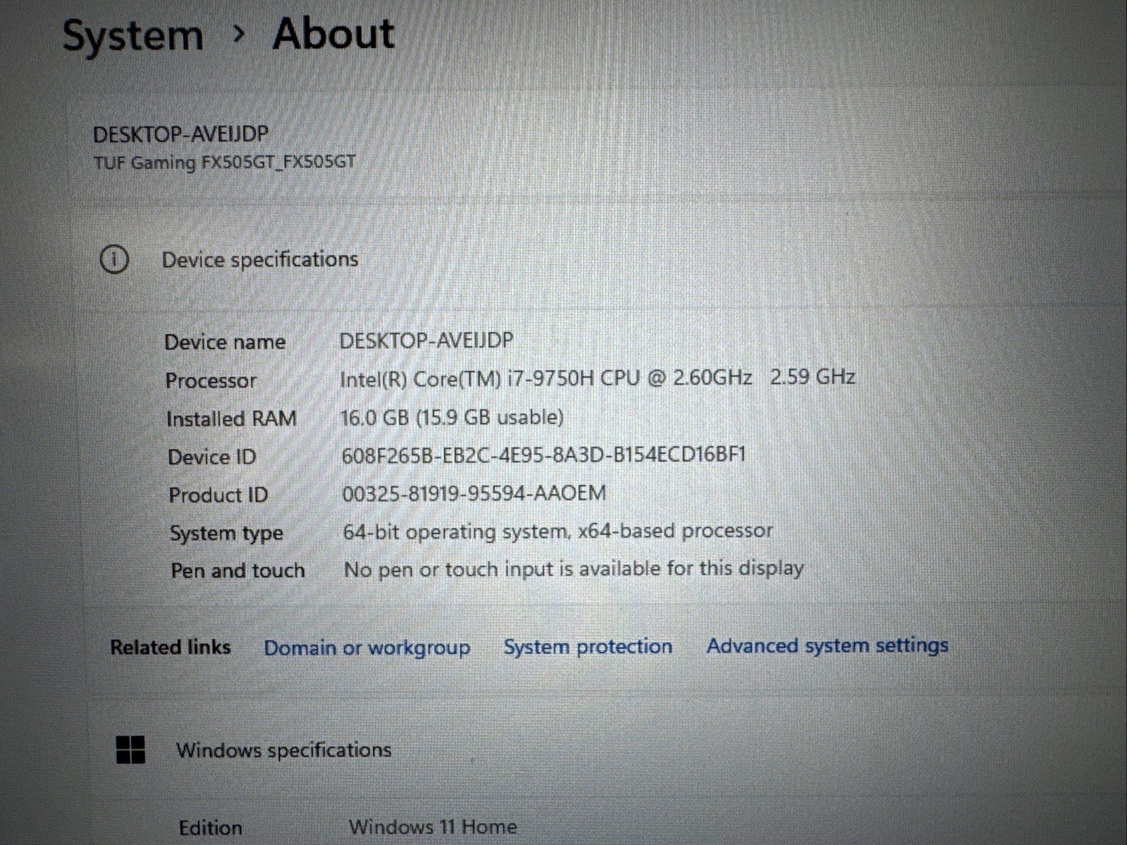 ASUS TUF FX505GT-US52 15.6″ Gaming Laptop i5 , GTX 1650 512GB SSD, 16 Gb RAM