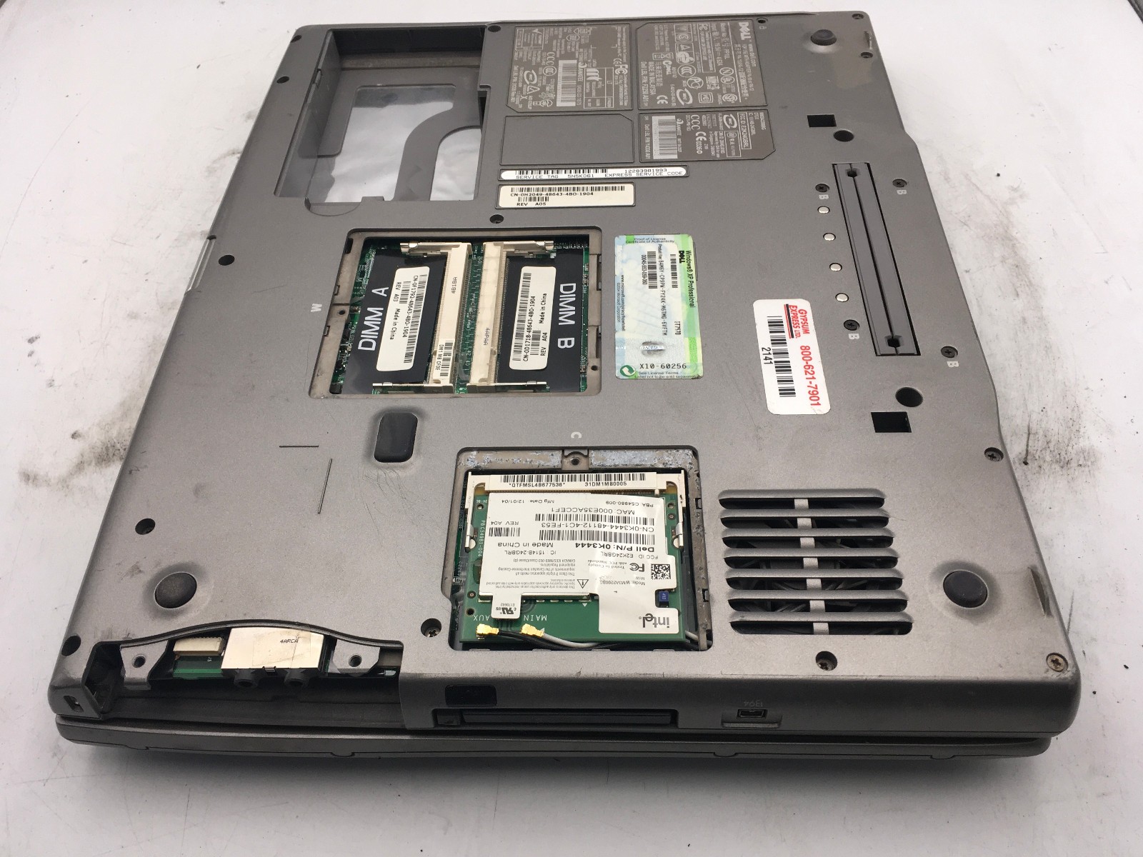 DELL LATITUDE D505 – BOOTS TO BIOS – INTEL PENTIUM M – NO RAM – NO OS – READ -BB