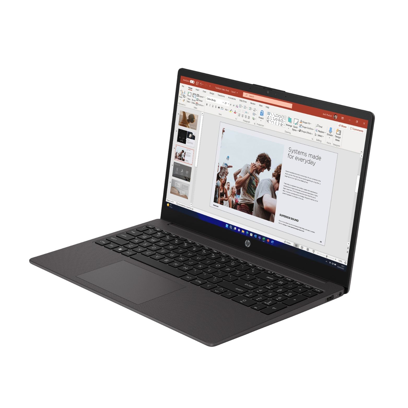 HP 255R 15.6″ FHD AMD Ryzen 7 7735U 2.7 GHz 16GB 512GB SSD FreeDos Laptop, Black