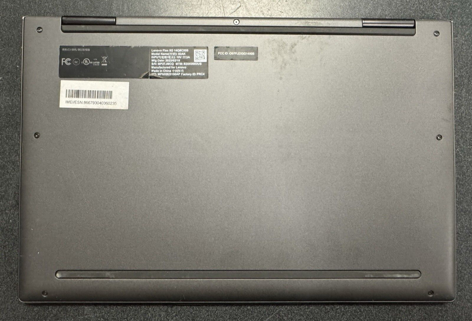 Lenovo 82AK Laptop 8GB Ram 232GB Storage With Charger