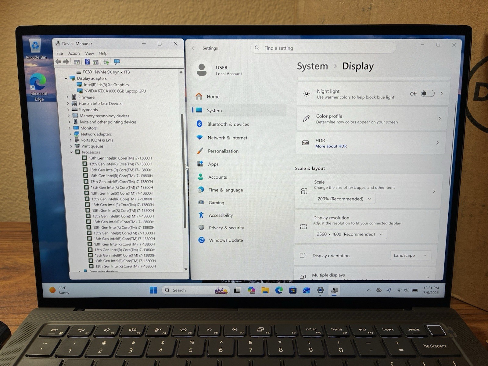 Grade A DELL Precision 5480 Laptop i7-13800H QHD+ TOUCH 32GB 1TB SSD RTX A1000!