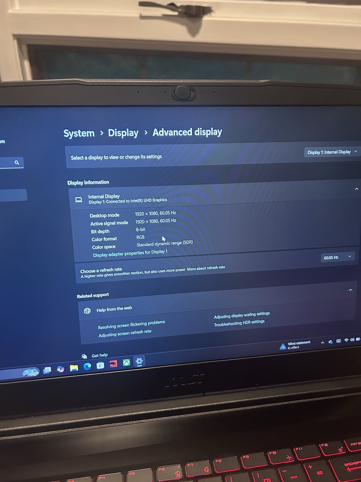 MSI GF63 Thin 10SC 15.6″ i5-10500H 8GB 238GB SSD Win 11 GTX1650