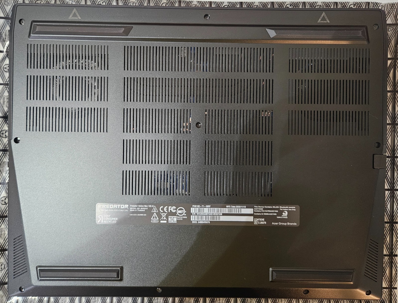 Acer Predator Helios Neo 16S AI 16″ i9 275HX 32GB RAM RTX 5070 Ti 1TB SSD