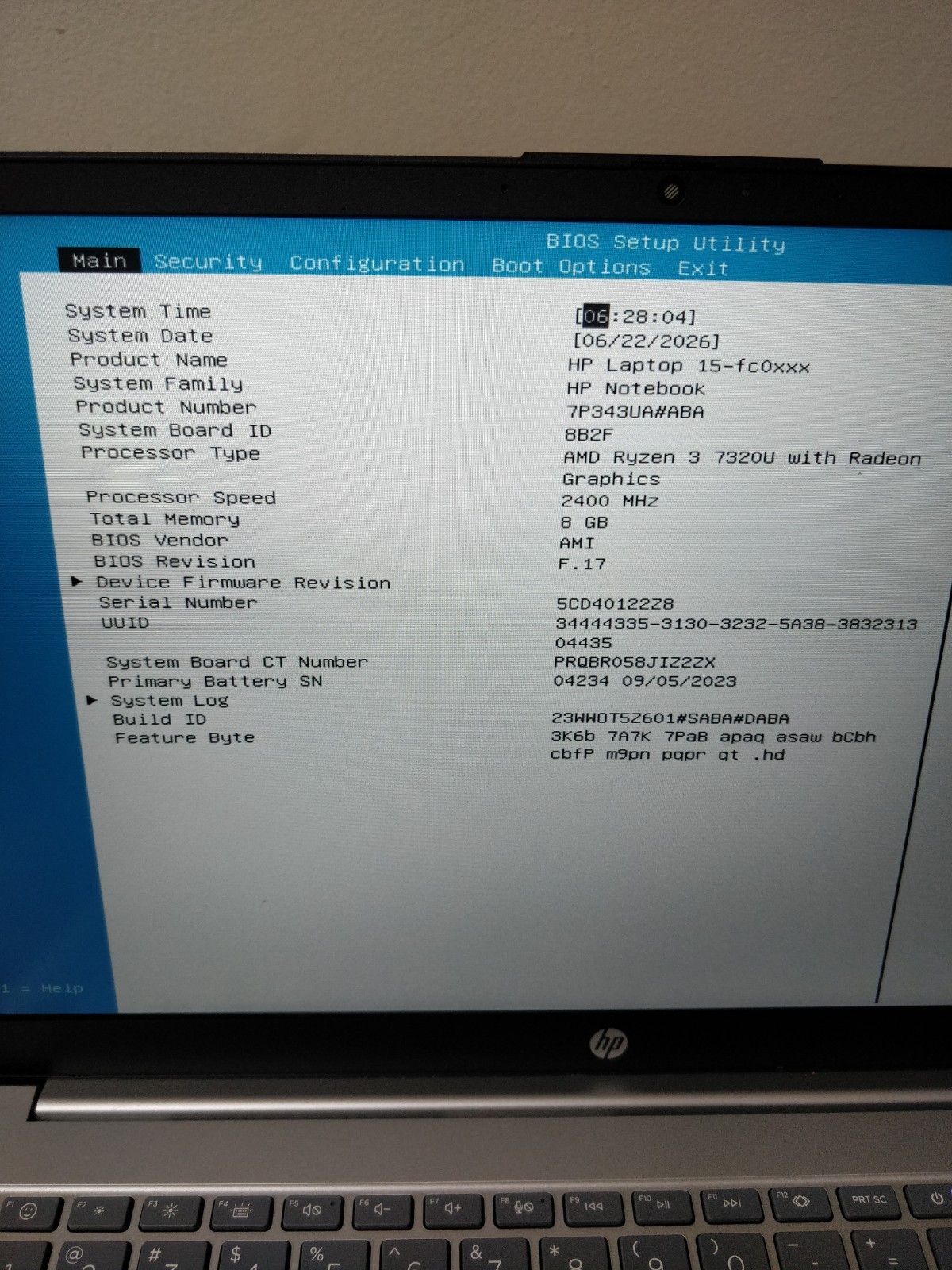 HP 15-FC0081NR AMD RYZEN 3 7320U@2.40GHz 8GB RAM NO DRIVES PARTS 9115