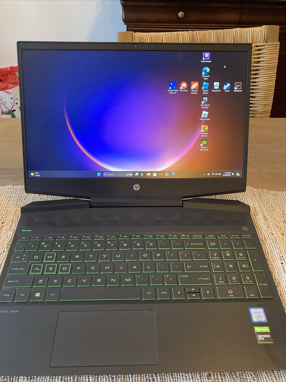 HP Pavilion Gaming PC16.5 inch, Intel Core i5 9th Gen. 12Gb RAM. GTX 1650 GPU