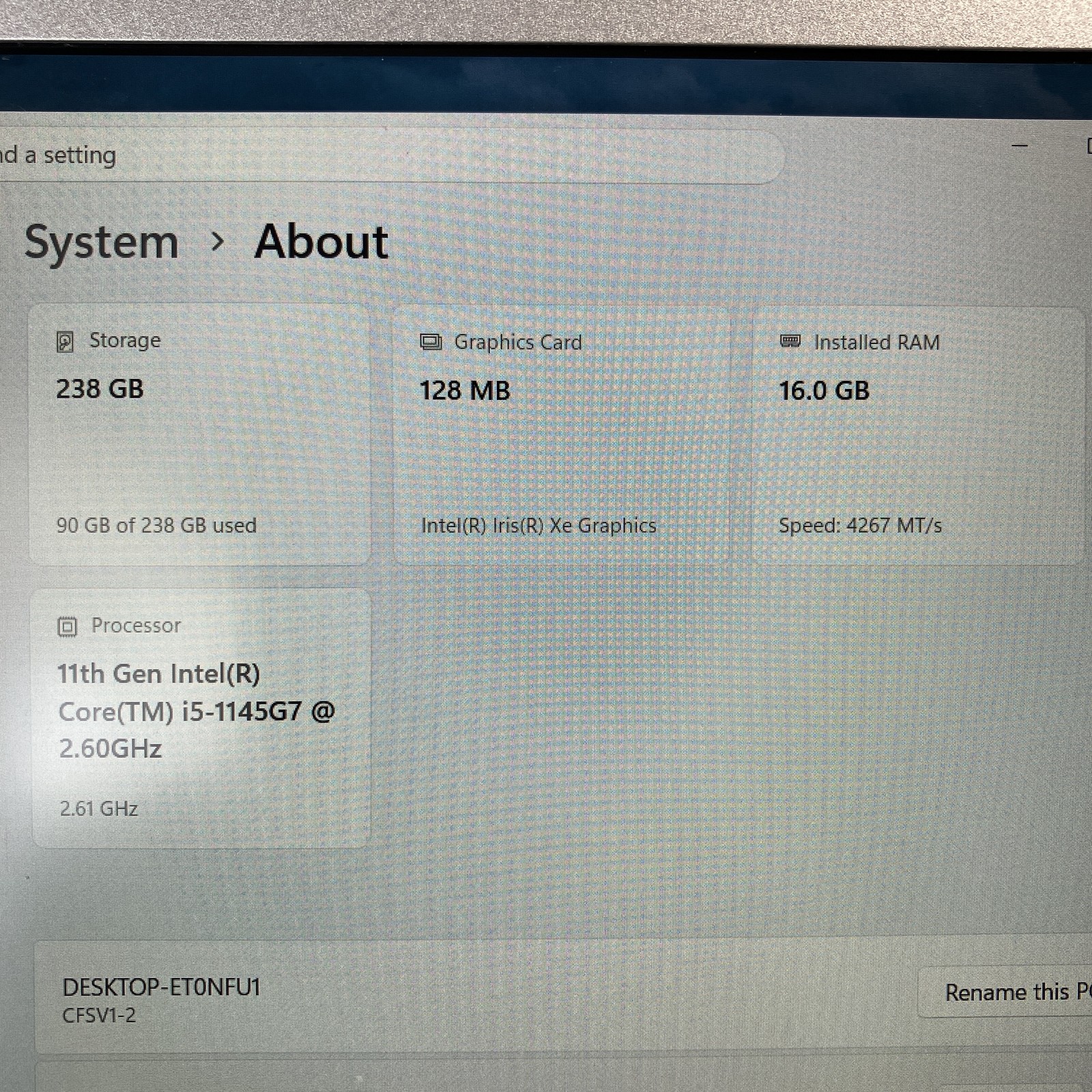Panasonic Let’s note CF-SV1 Core i5-1145G7 RAM 16GB SSD 256GB WUXGA w/ AC