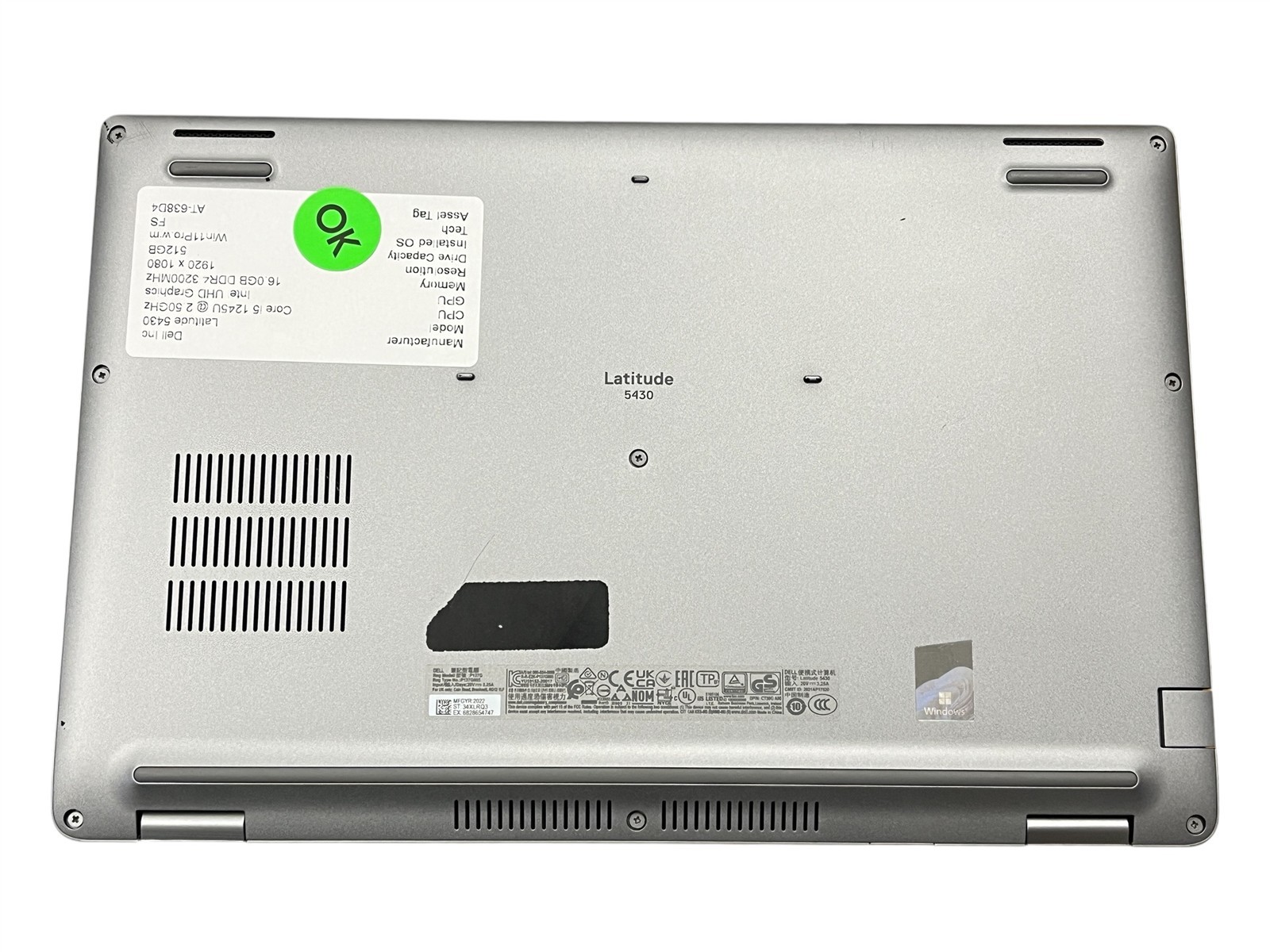 Dell Latitude 5430 i5-1245U 2.5GHz 16GB DDR4 RAM 512GB SSD WIN 11 PRO 14″ Laptop