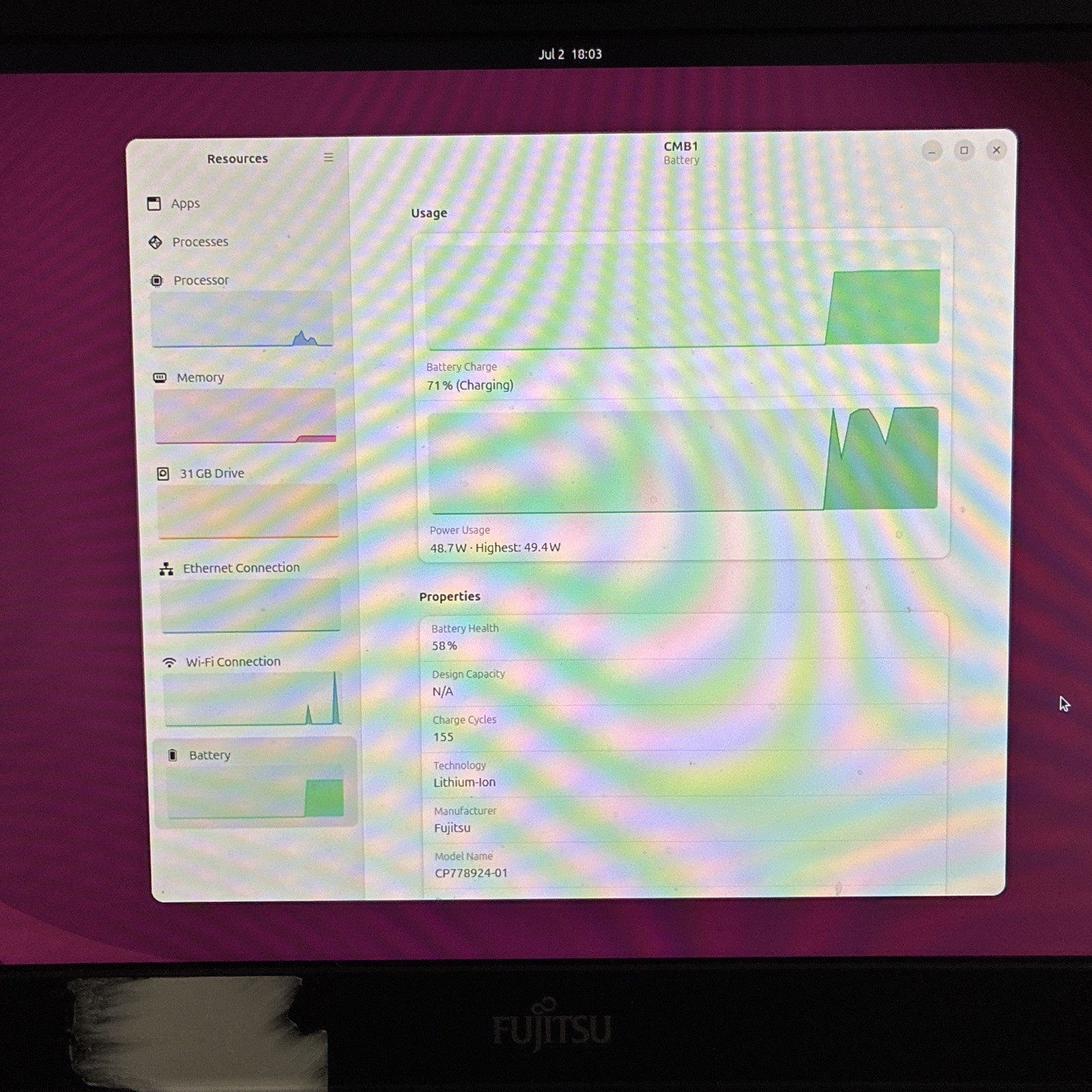 Fujitsu Lifebook U749 14″ i7-8665U 4.80GHz 16GB Ram – No SSD / Read Descrip