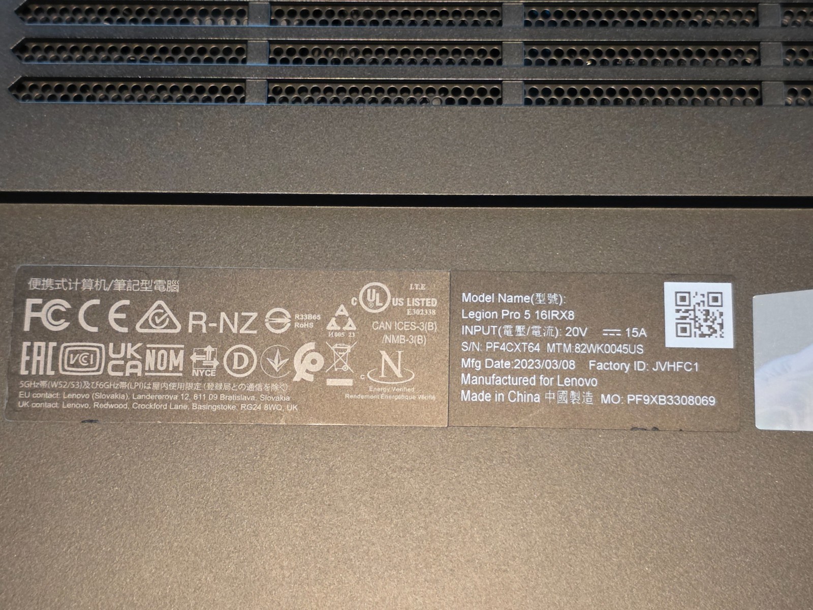 Lenovo Legion Pro 5 – 16″ QHD+ 240Hz, i7 13700HX, RTX 4070, 32GB RAM, 1TB SSD