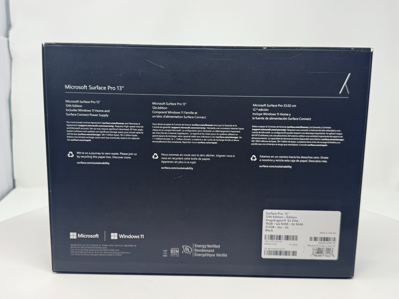 NEW SEALED Microsoft Surface Pro 12th Ed 13in Snapdragon X2 Elite 16GB 512GB