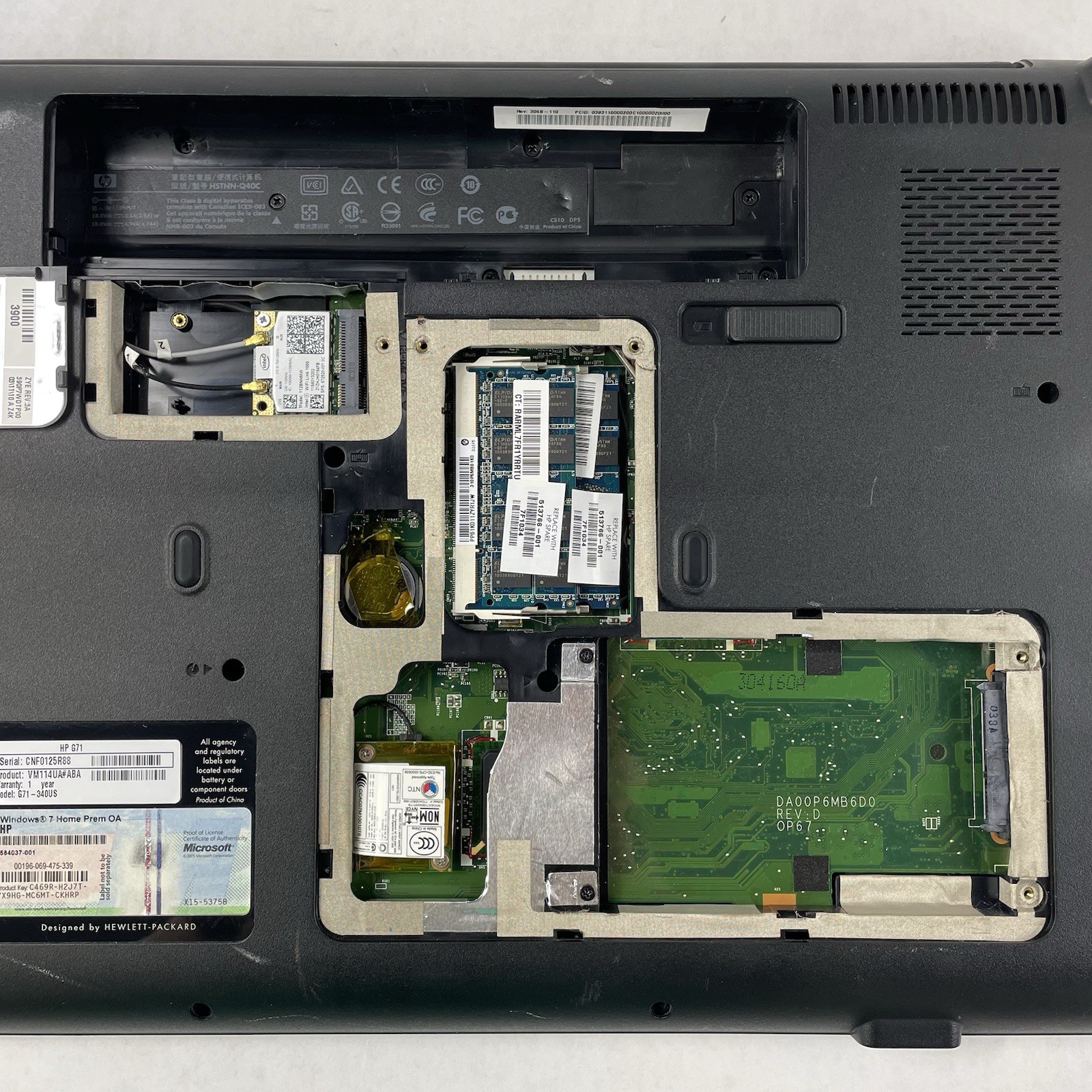 HP G71 NoteBook 16.9″ Core 2 Duo t6600 2.20 GHz 4 GB RAM No SSD/OS/AC/Battery