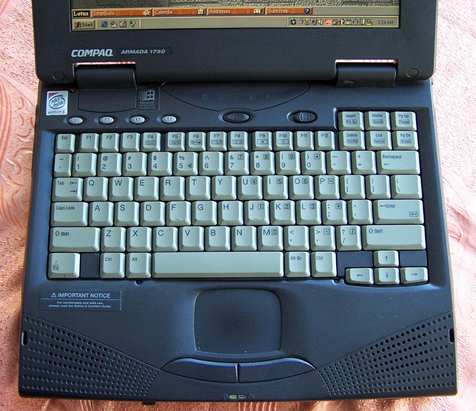 Vtg Compaq Armada 1750 Intel P2 Windows 95 Serial Parallel- ΝΟ 1590 ibm dos e500