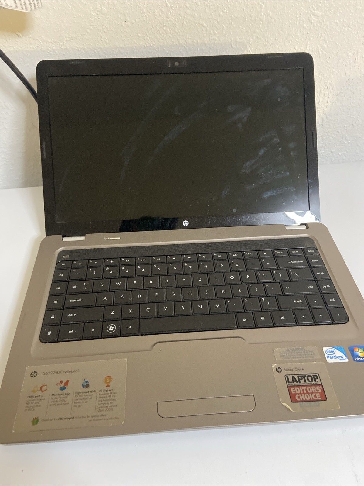 HP G62 15.6″ Laptop – Pentium T4500 @ 2.30GHz / 3GB Ram /500Gb HDD / Win10.