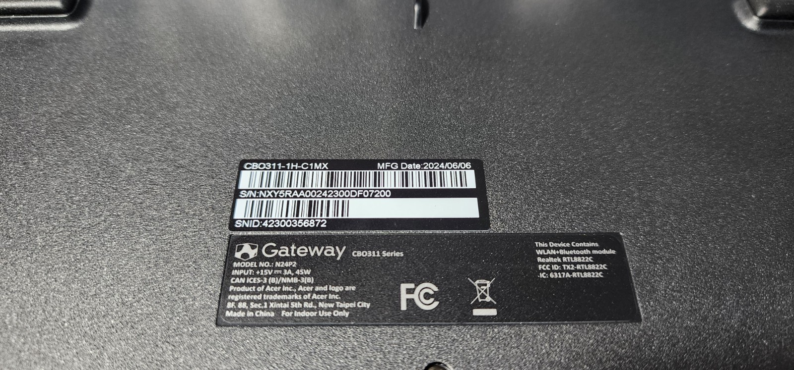 Acer Gateway Chromebook CB0311-1H-C1MX 11.6″Intel Celeron N4500 4 GB RAM-64GB