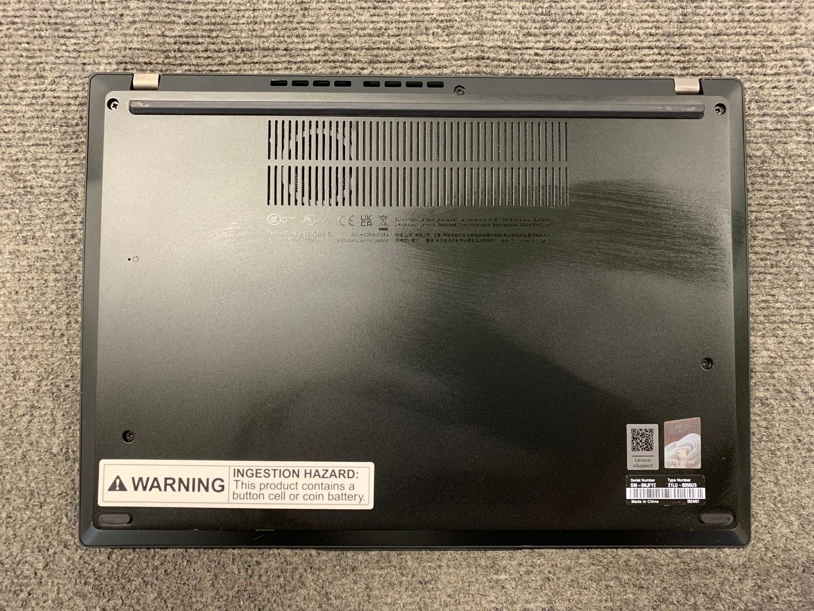 Lenovo ThinkPad X13 Gen 5 13.3″ Laptop Ultra 7 155U 16GB RAM 256GB NVMe, As Is