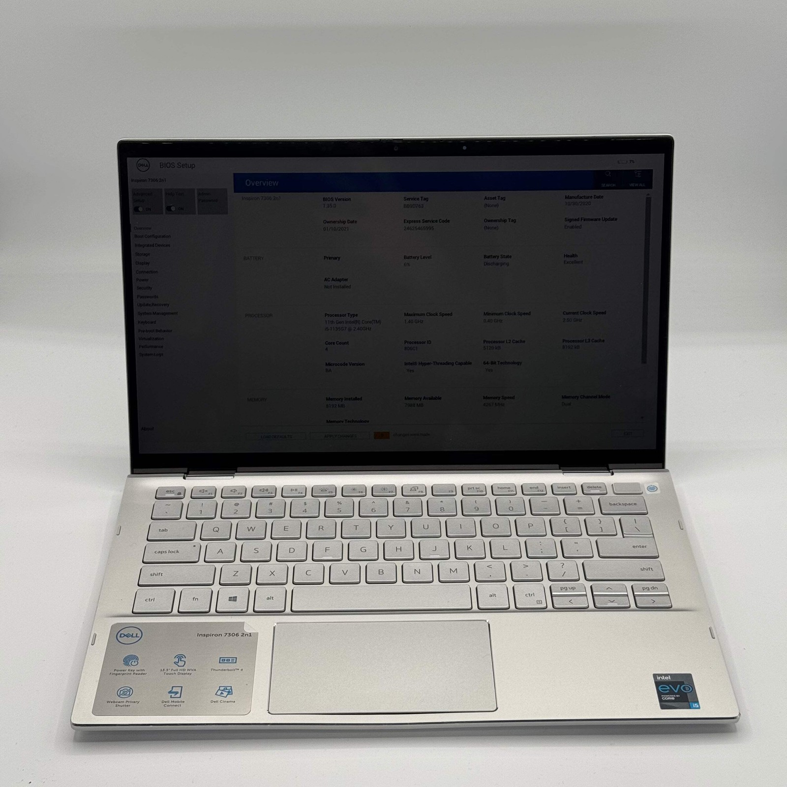 Dell Inspiron 7306 2n1 13″ i5 8GB 512GB Silver