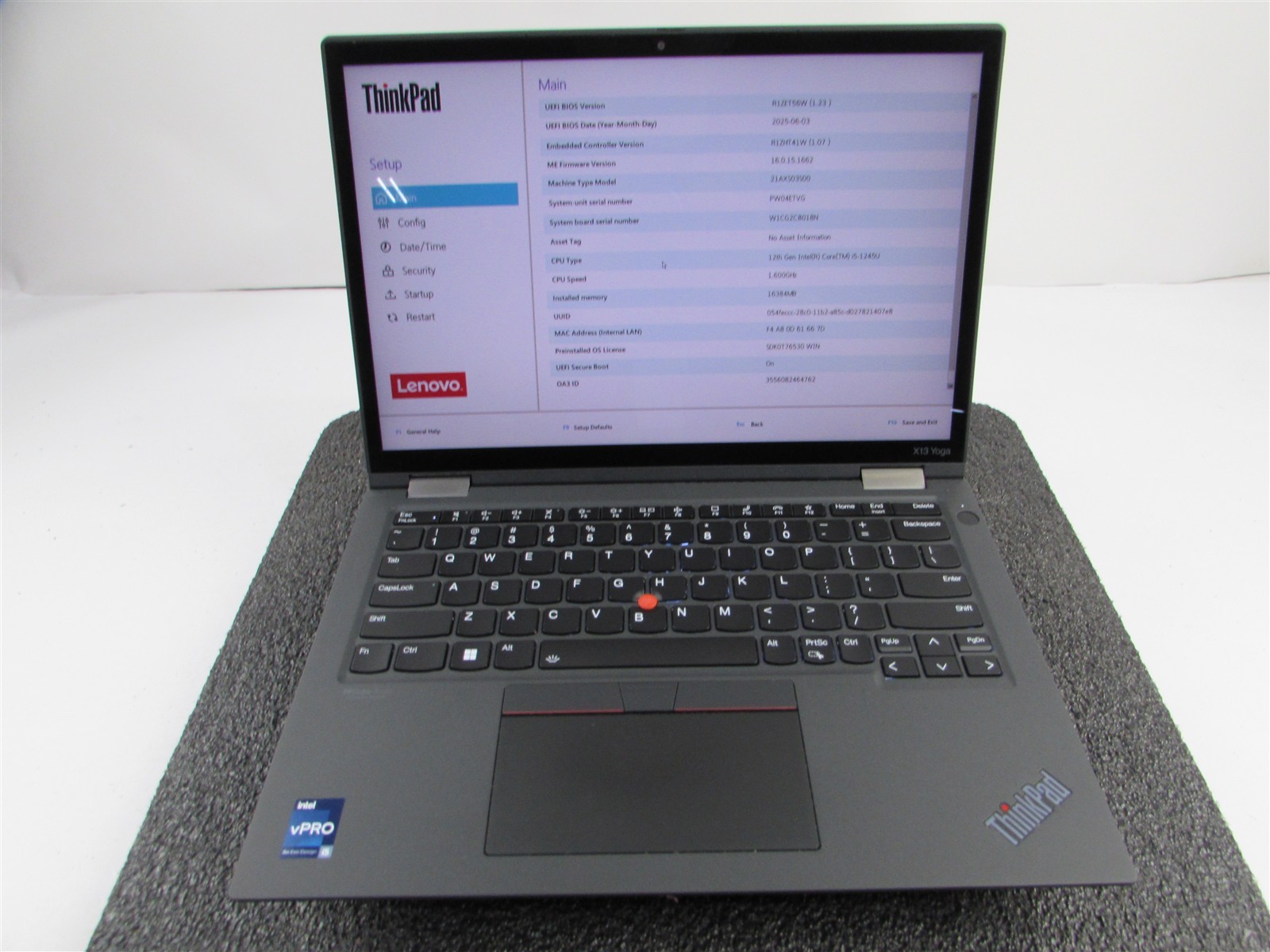 LENOVO THINKPAD X13 YOGA (Gen 3) 13.3″ 2-in-1 I5-1245U 256GB SSD 16GB RAM NO O.S