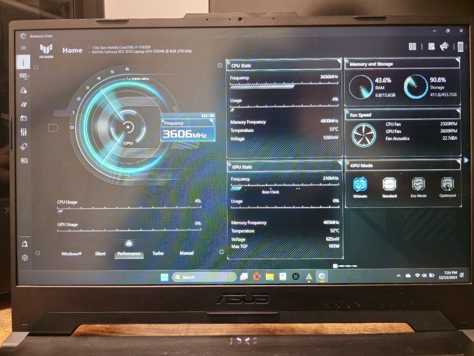 ASUS TUF Dash F15 2022 15.6″ (512GB SSD, Intel Core i7 12th Gen., 4.70 GHz,…