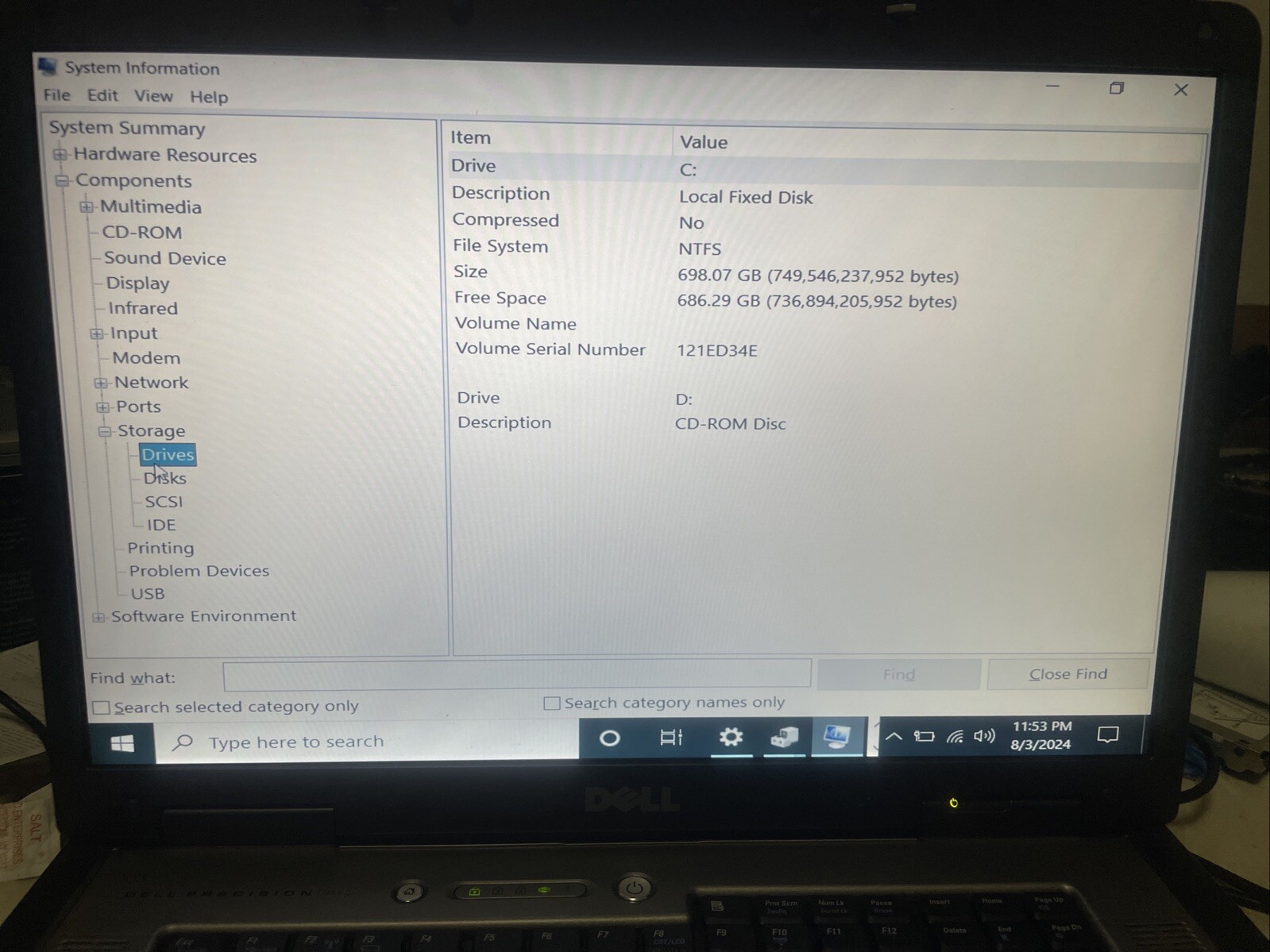 Dell Precision M90 Laptop 2GB RAM – Boots to BIOS – AS IS