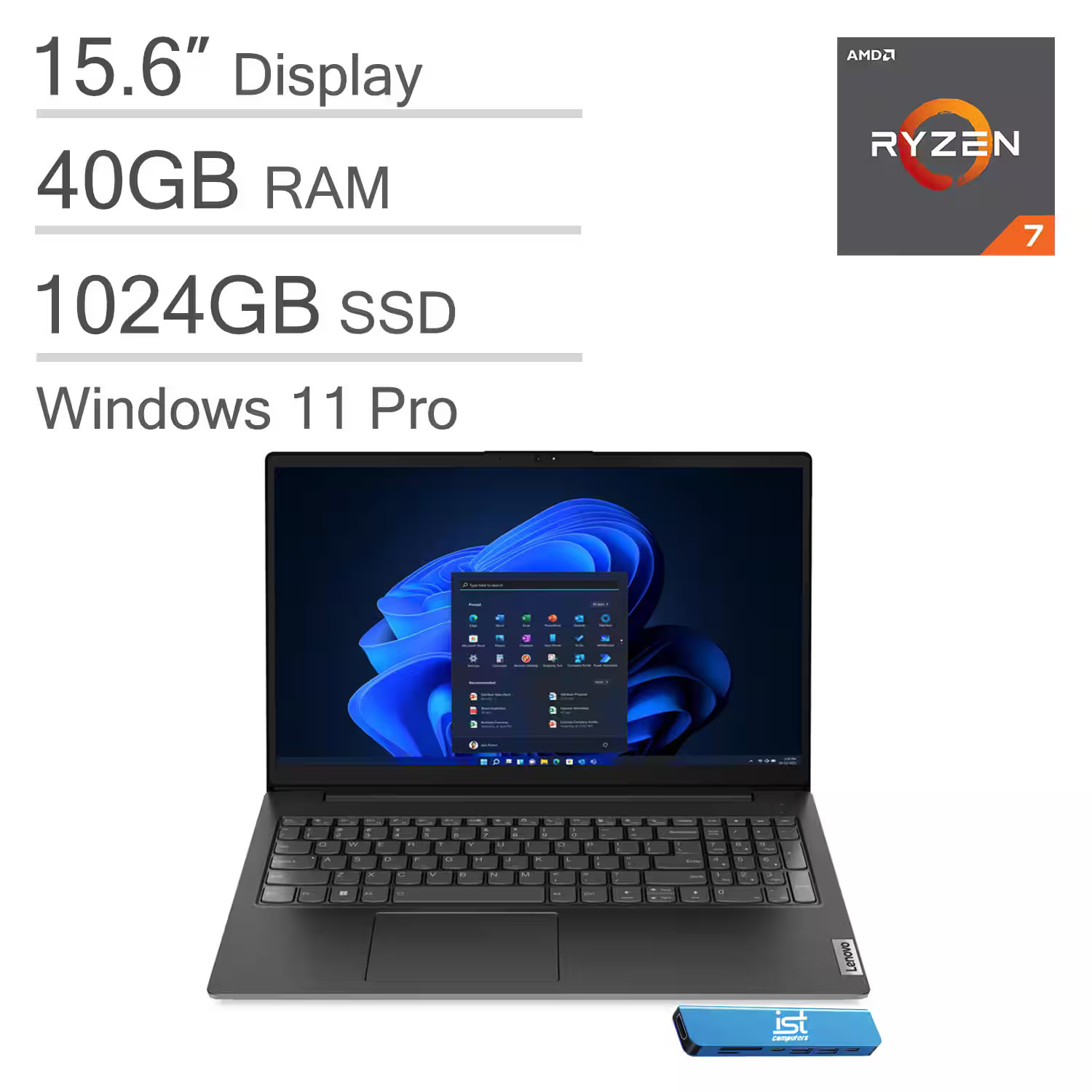 Lenovo – Upgraded – V Series V15 Gen 4 – 15.6 in FHD – AMD Ryzen 7 7730U 1TB SSD
