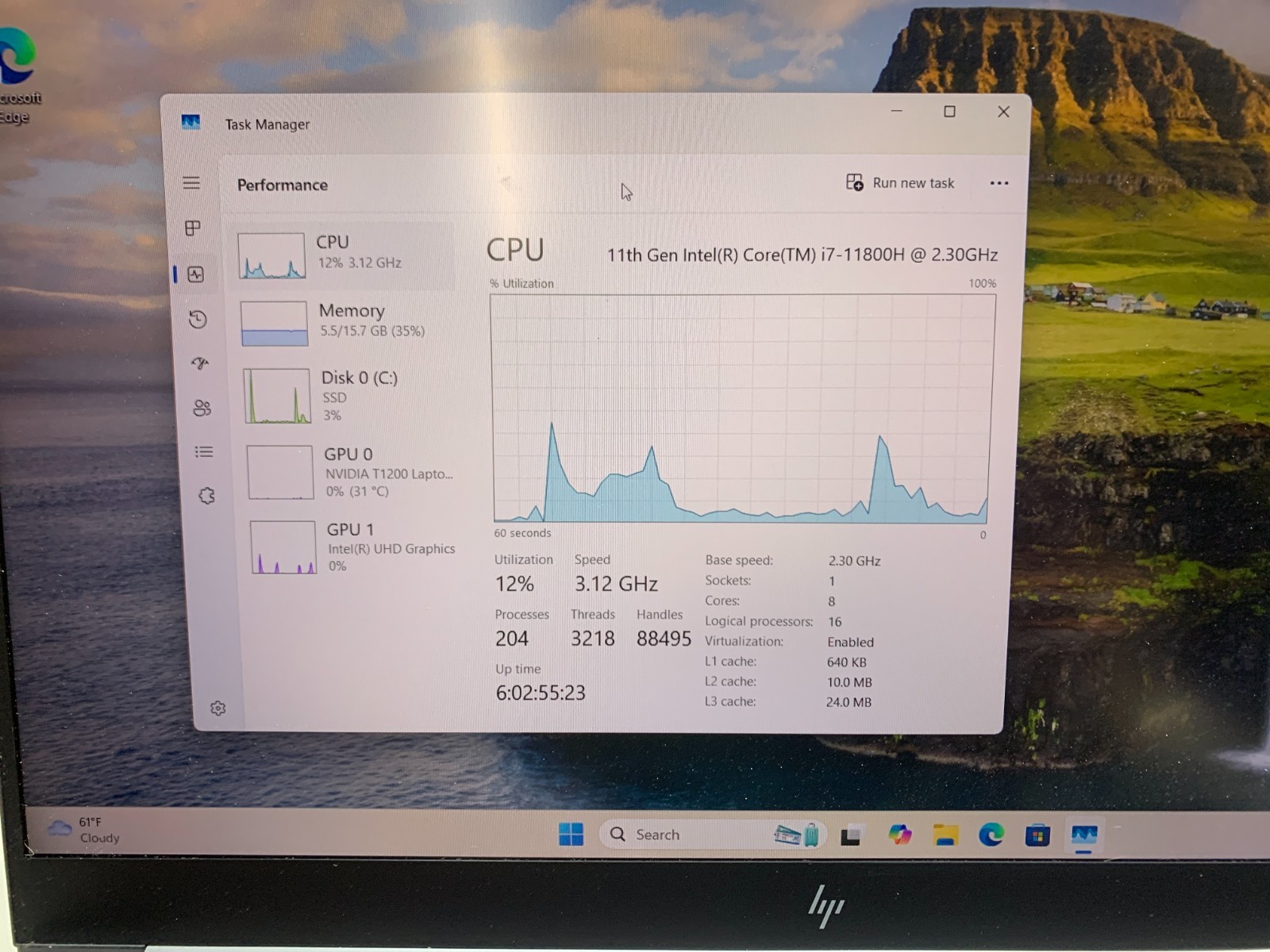 HP Zbook Studio G8 Intel Core i7-11800H 2.3GHz 16GB Ram 512GB SSD Nvidia T1200