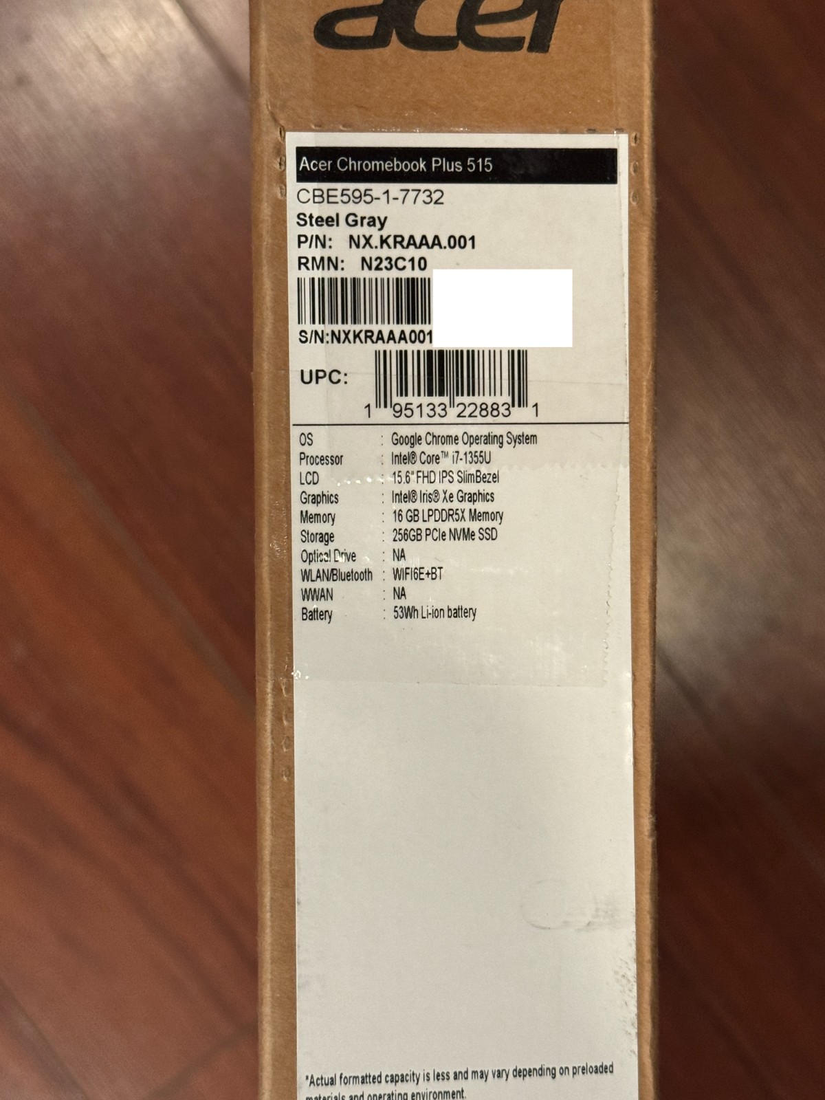 Acer Chromebook Plus 515 15.6″ FHD IPS Laptop i7-1355U 16GB 256GB CBE595-1-7732