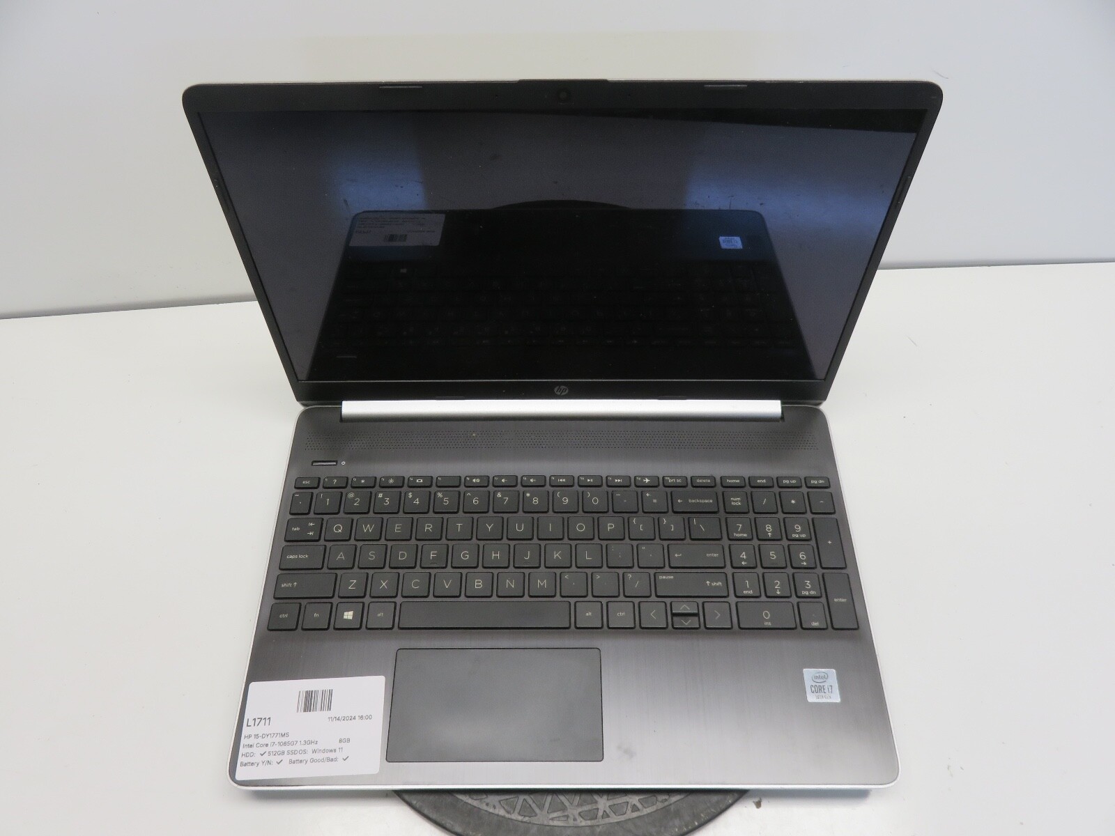 HP 15-DY1771MS Intel Core i7-1065G7 1.3GHz 8GB Windows 11512GB SSD