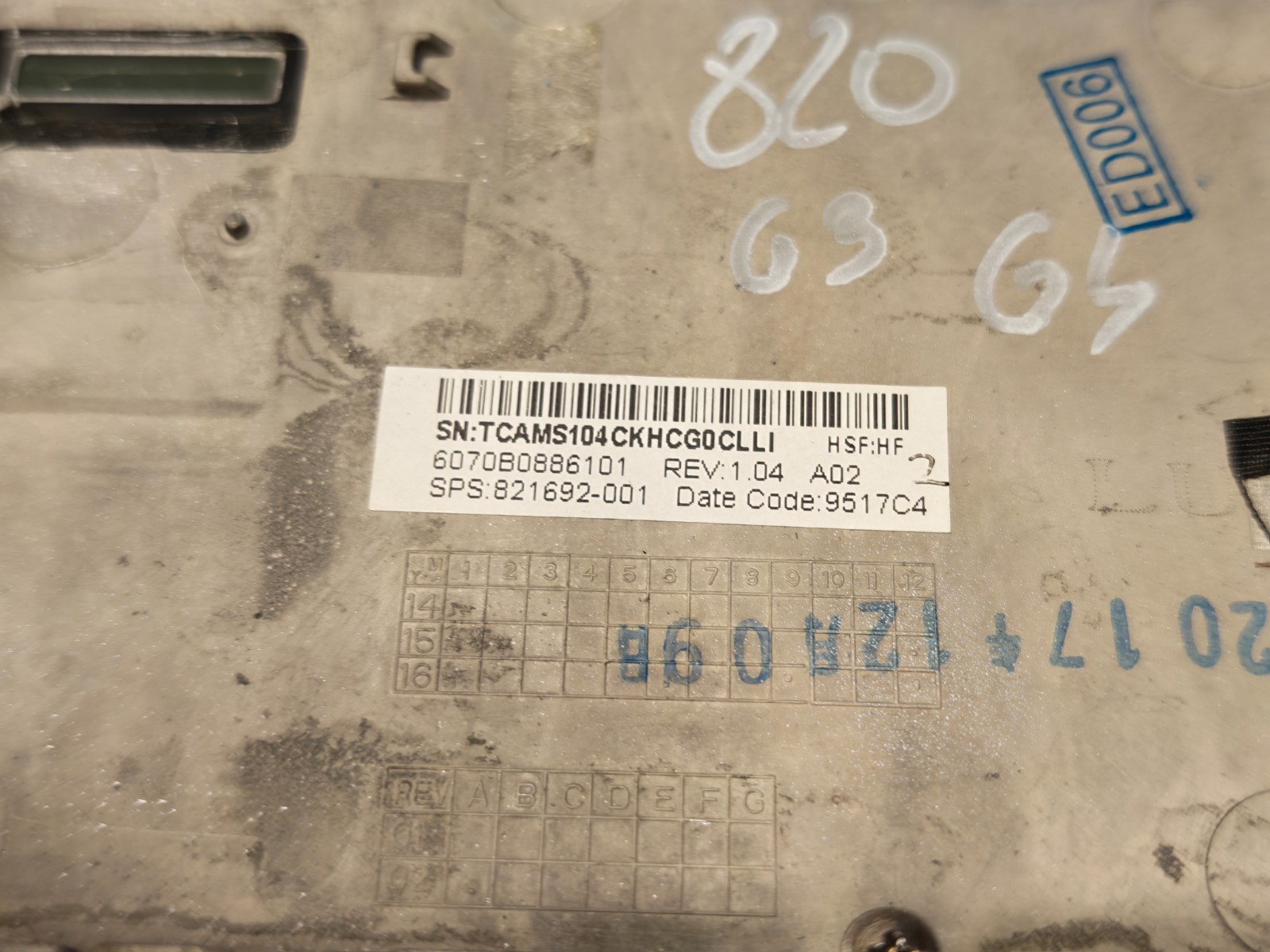 HP 820 G3 G4 725 G3 PALMREST TOP BODY 6070B0886101 #
