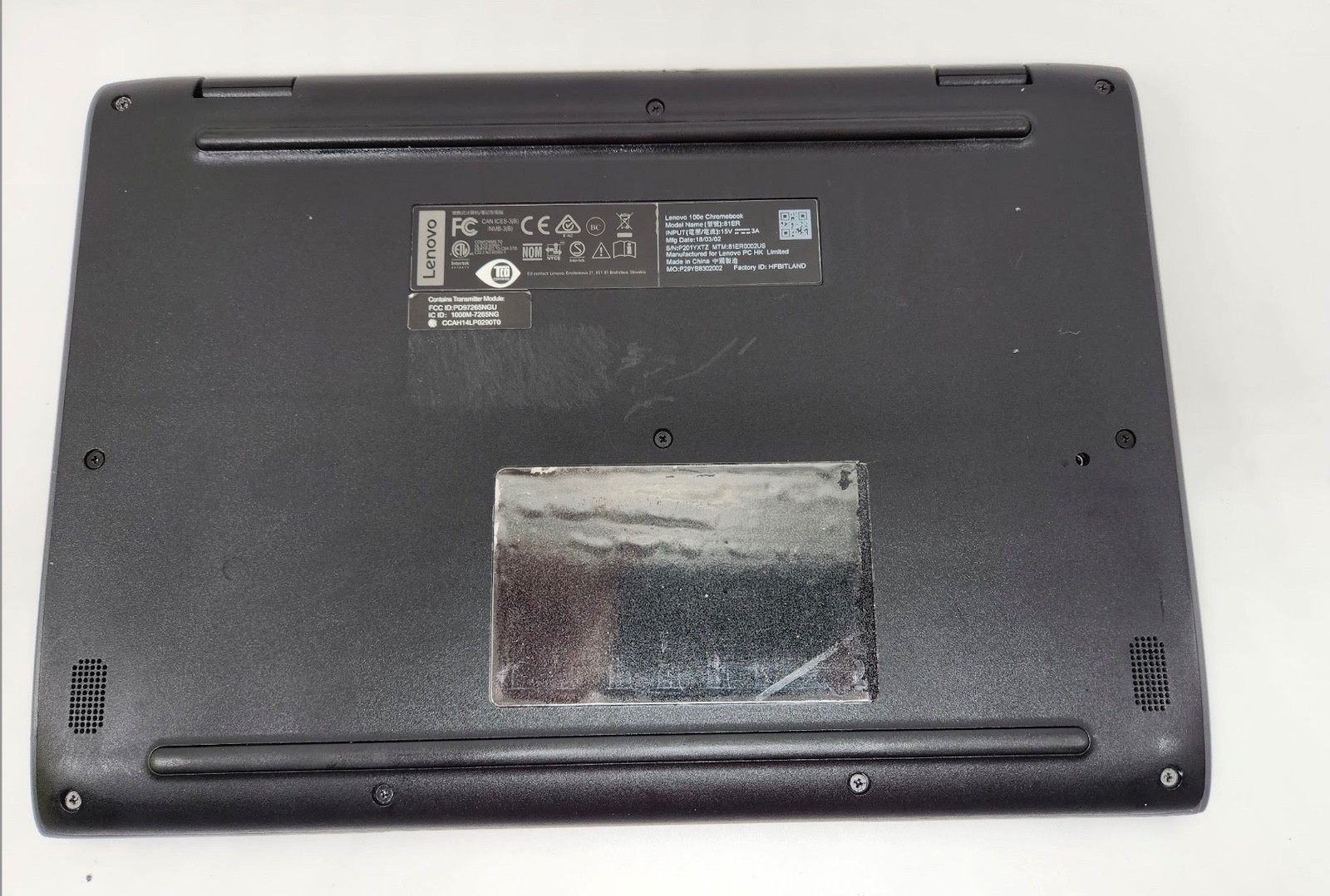 Lenovo 100e 81ER Chromebook [4GB/32GB] [USED, FULLY TESTED] w/Charger