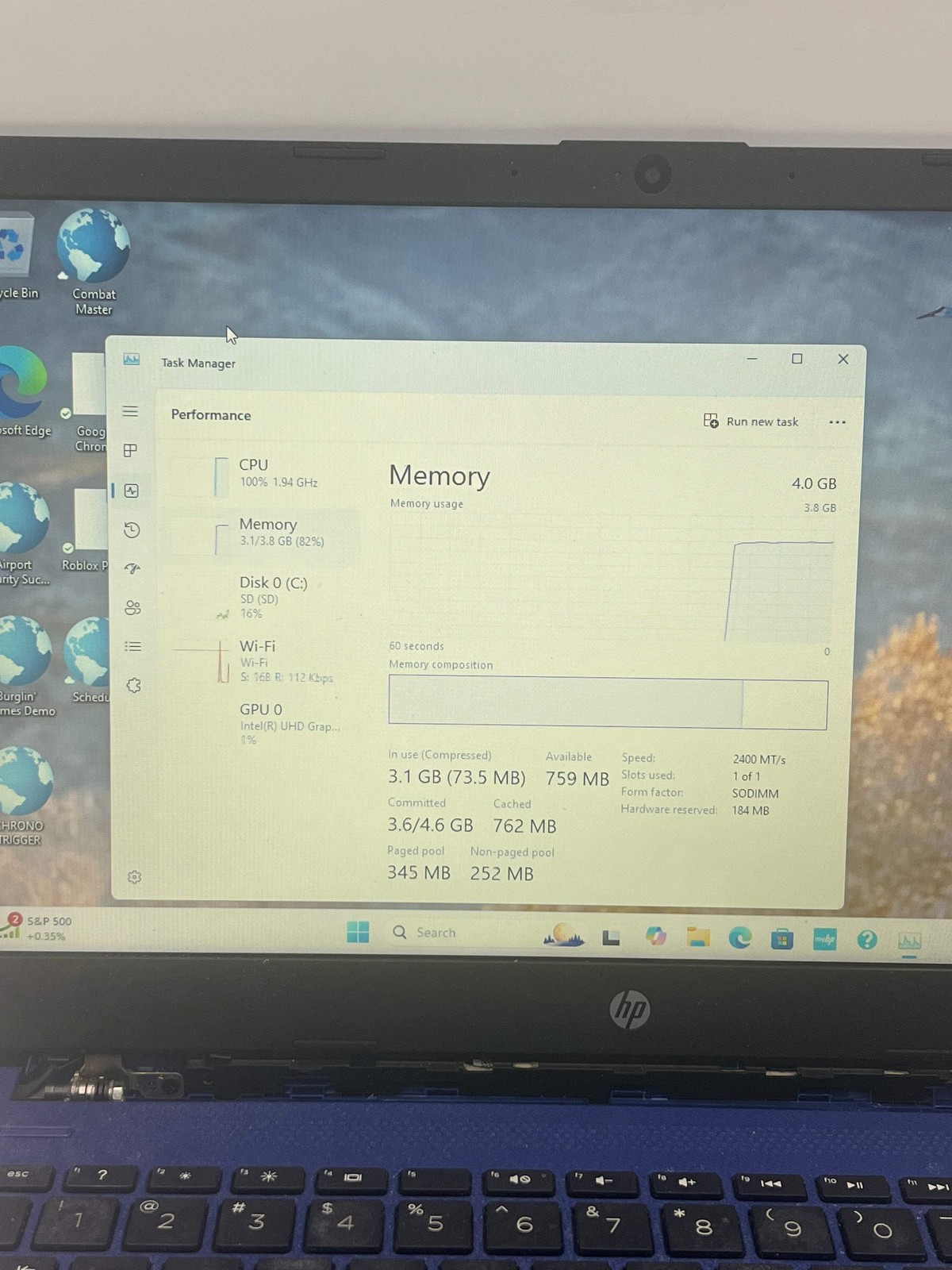 HP 14-dq0055dx 14-inch Laptop Intel Celeron 4GB 64GB Blue