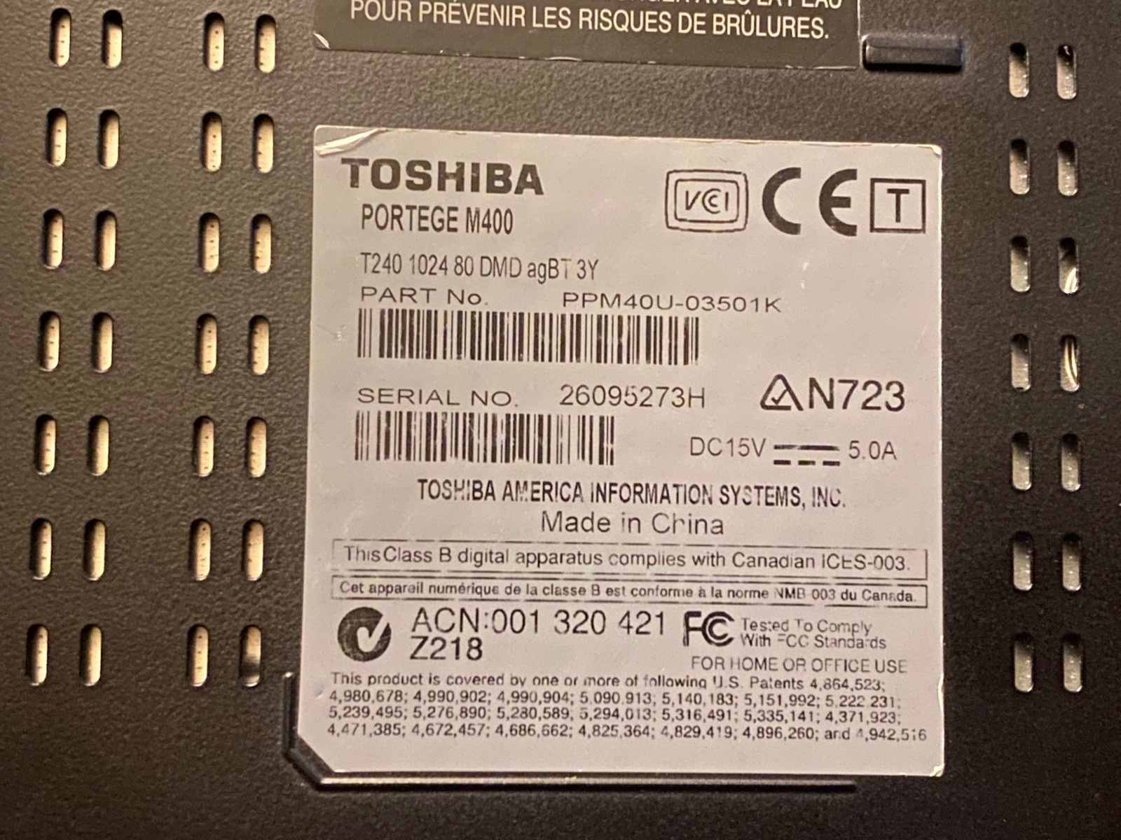 12.1” Toshiba Portege M400 Tablet Laptop Vintage T2400 2GB 160GB Linux – WORKING