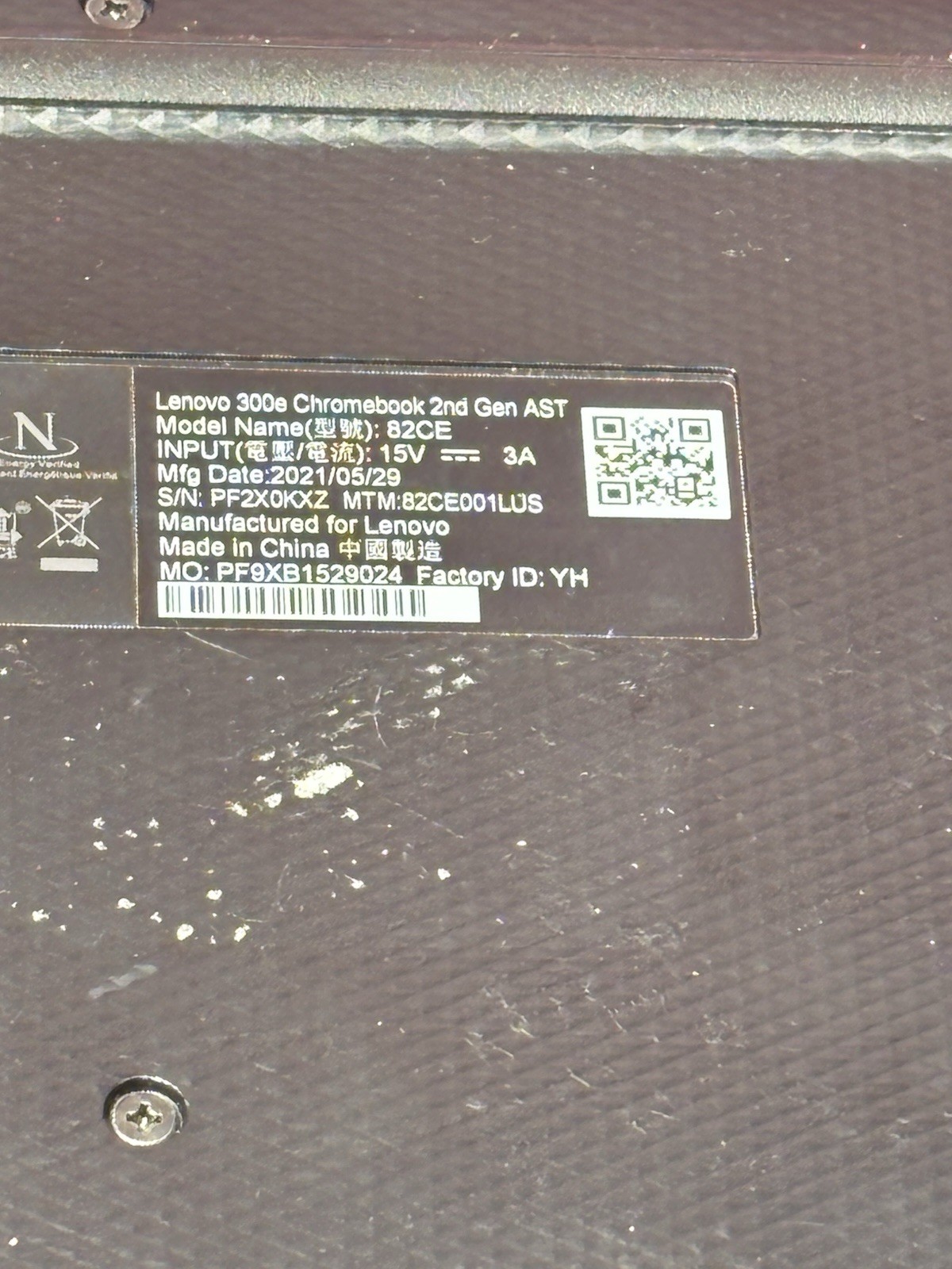 Lenovo 300e Chromebook 81MB 11.6″ 2nd Gen Celeron N4020 Untested TOUCHSCREEN
