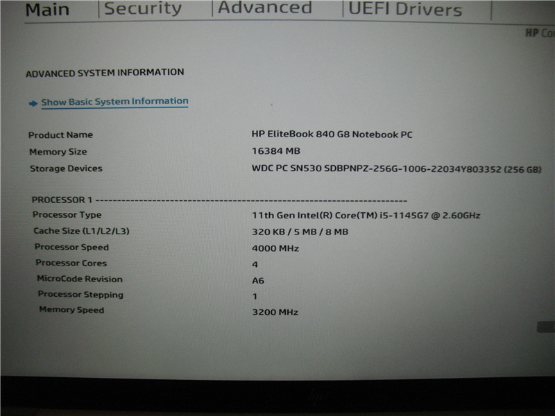 HP EliteBook 840 G8, Intel i5-1147G7 2.6GHz, 16GB RAM, 256GB SSD, Battery, No OS