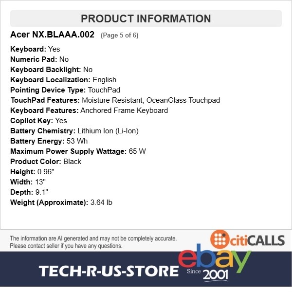 Acer NX.BLAAA.002 TravelMate B5 14 TMB514 14″ Notebook Core 3 8GB 256GB SSD W11